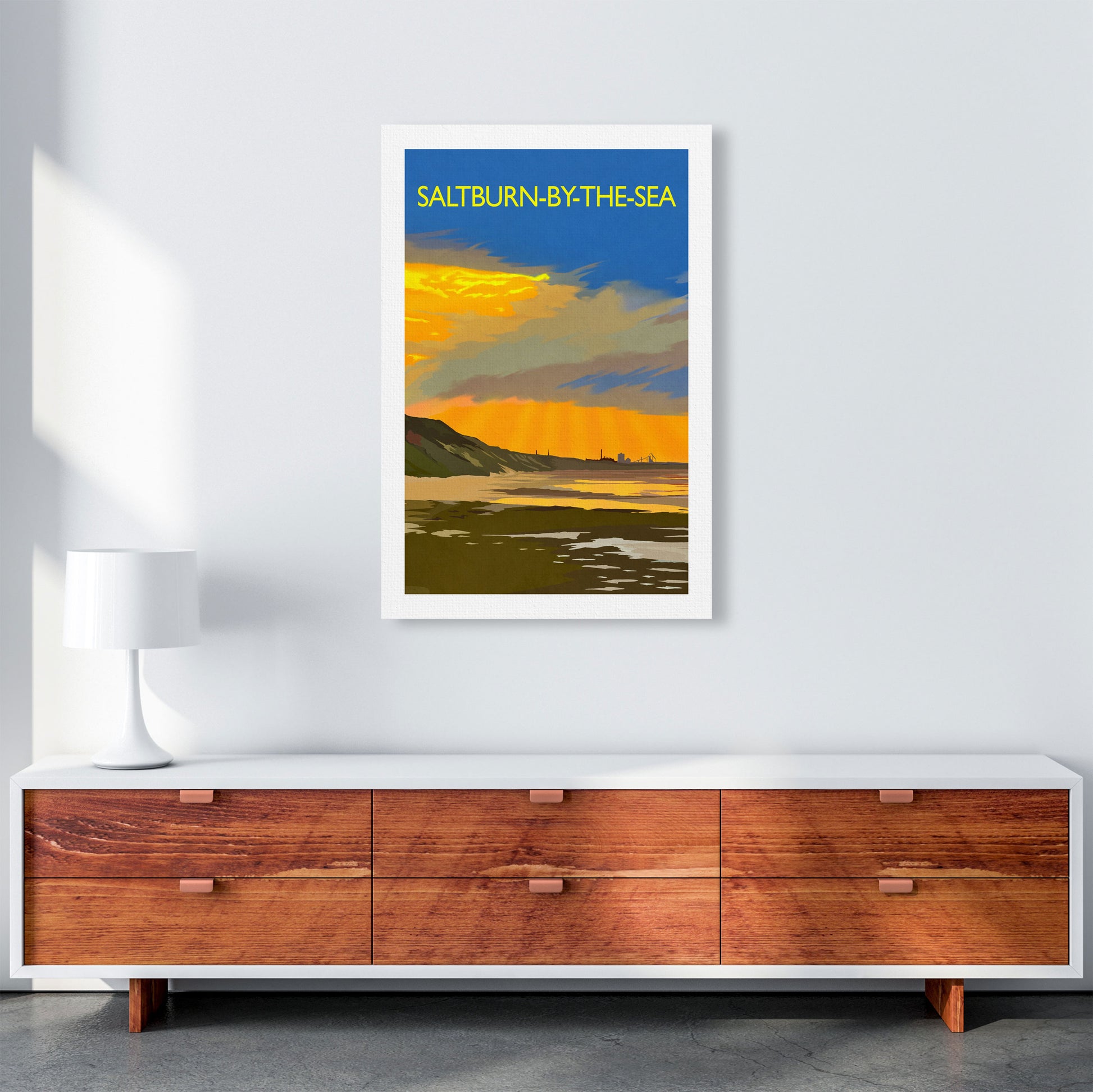 Saltburn-By-The-Sea 4 Portrait Travel Art Print by Richard O'Neill A1 Canvas