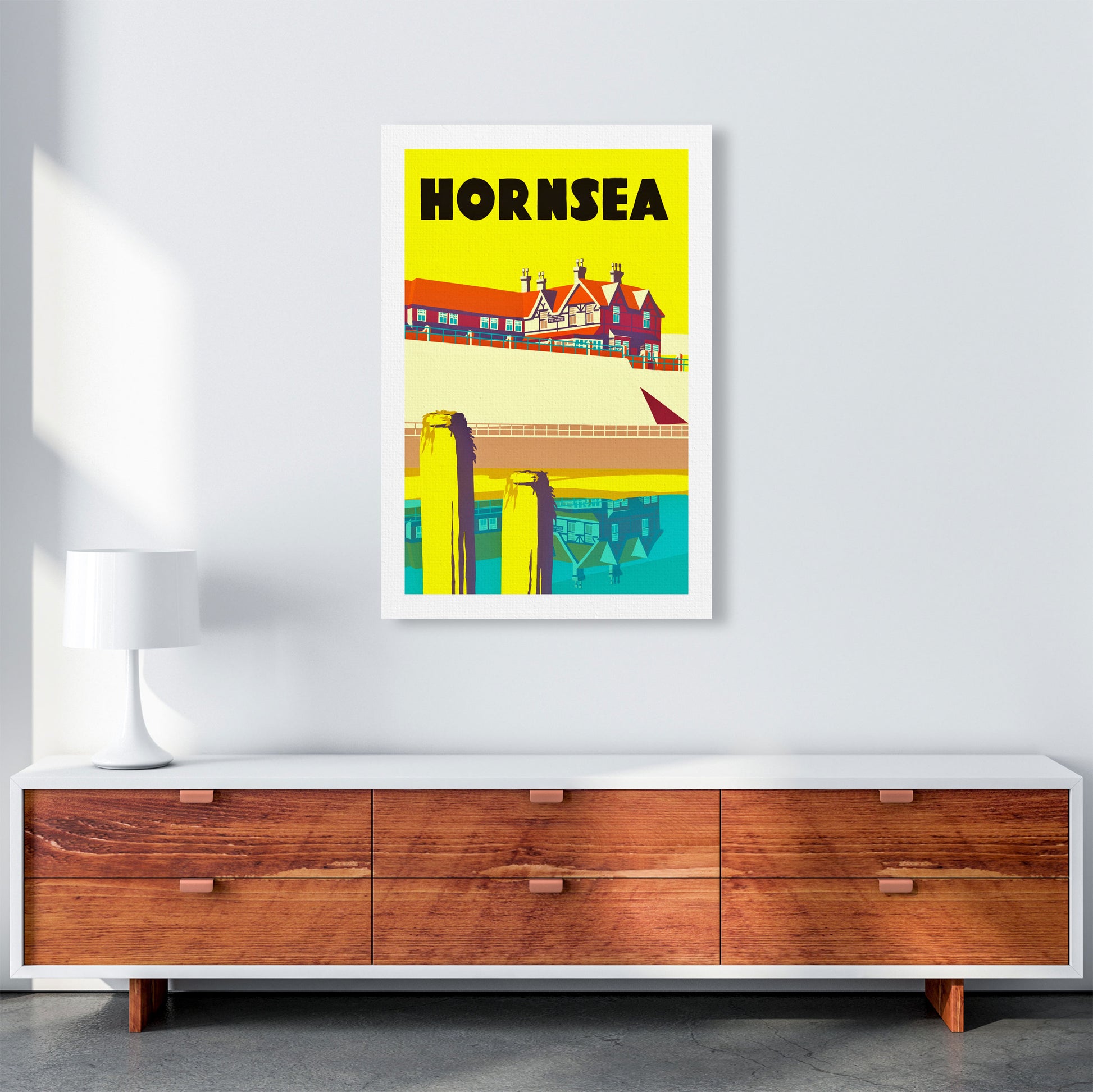 Hornsea 2 Portrait Travel Art Print by Richard O'Neill A1 Canvas