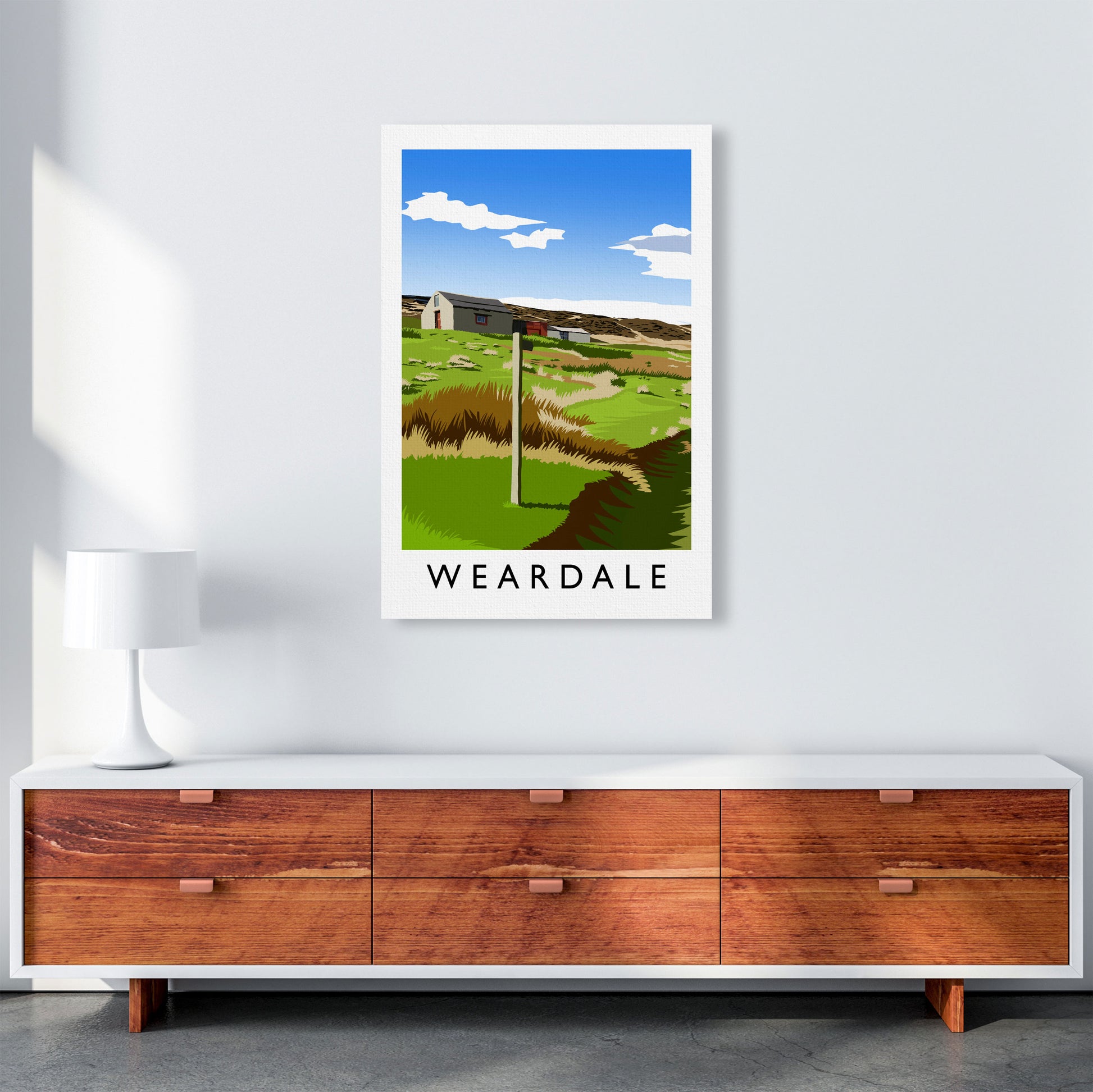 Weardale Portrait Travel Art Print by Richard O'Neill A1 Canvas