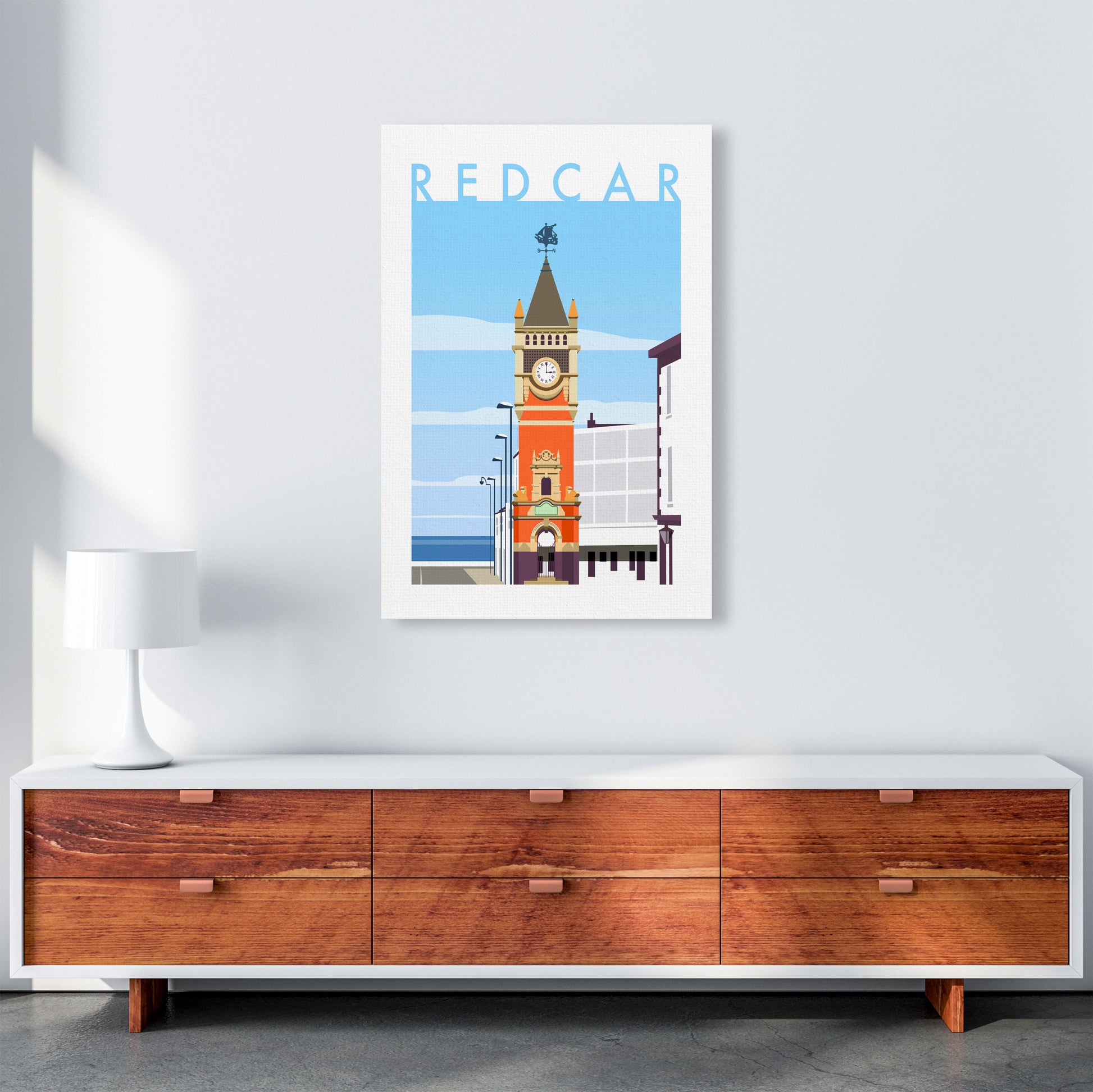 Redcar 3 Travel Art Print by Richard O'Neill A1 Canvas