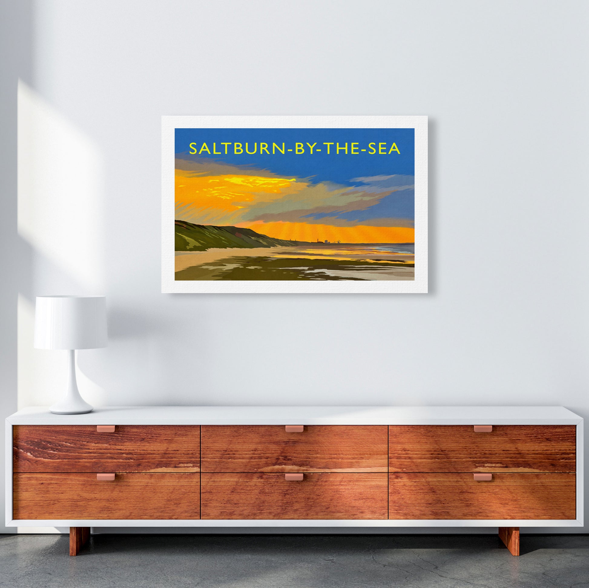 Saltburn-By-The-Sea 4 Travel Art Print by Richard O'Neill A1 Canvas