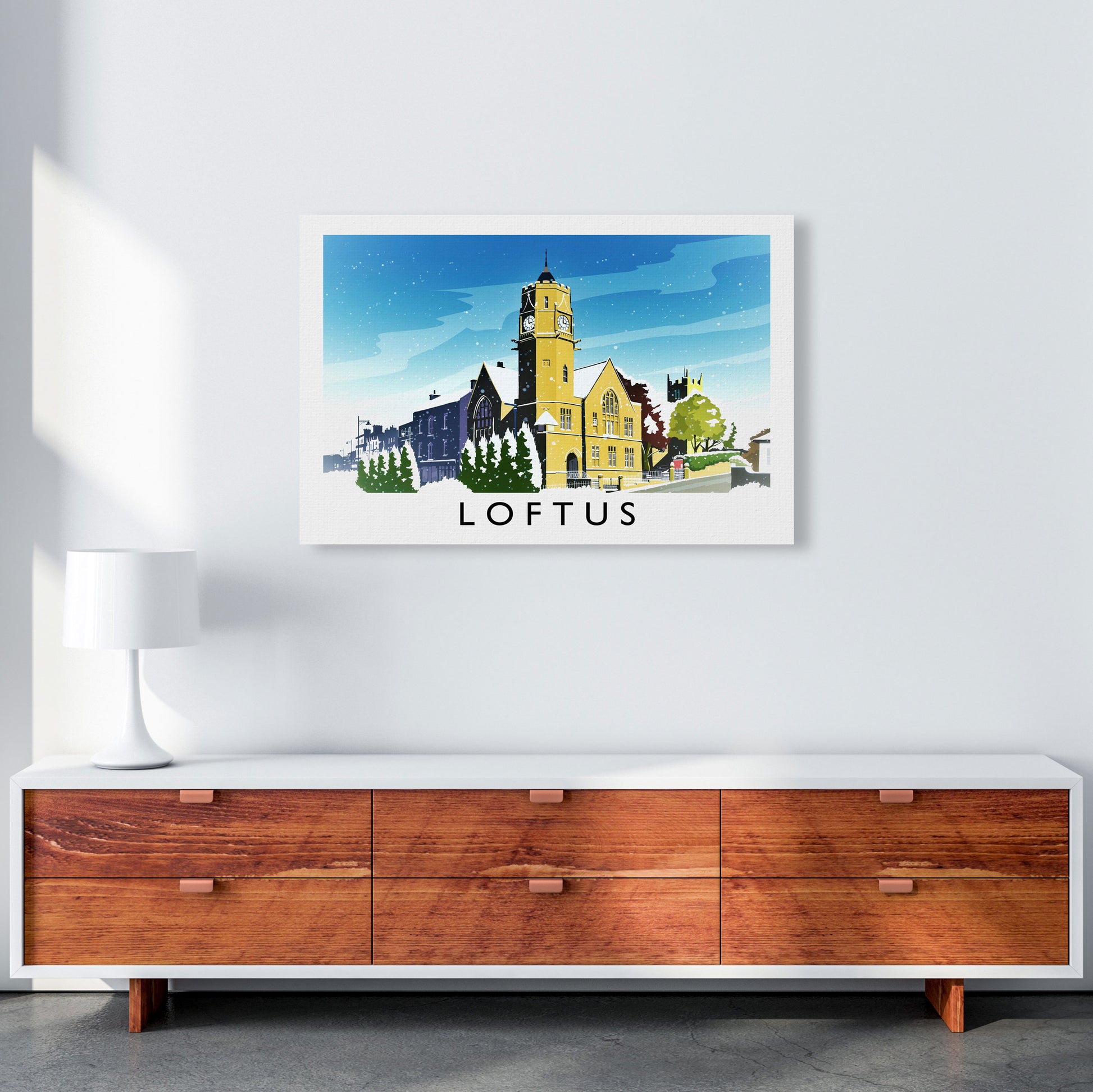 Loftus (Snow) Travel Art Print by Richard O'Neill A1 Canvas