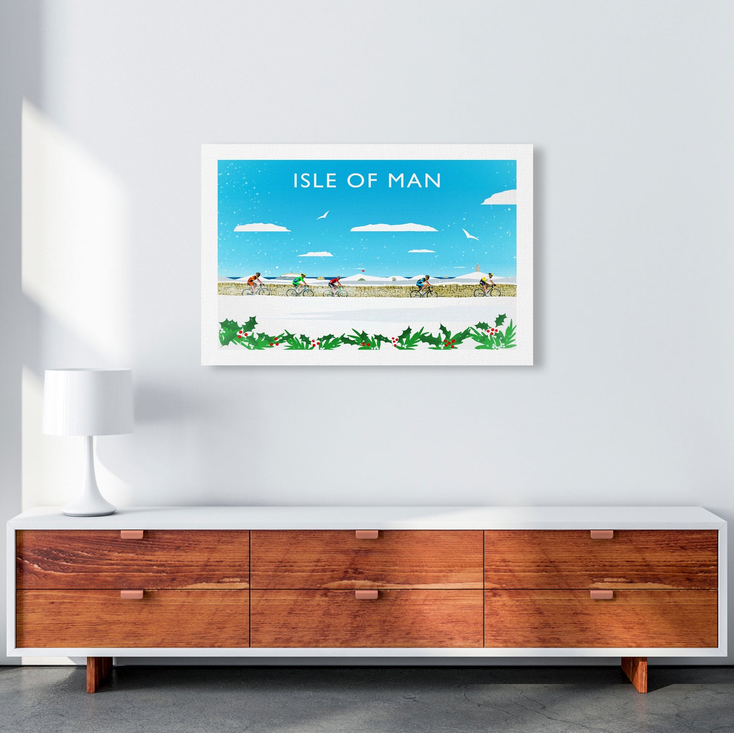 Isle Of Man (Snow) 2 Travel Art Print by Richard O'Neill A1 Canvas