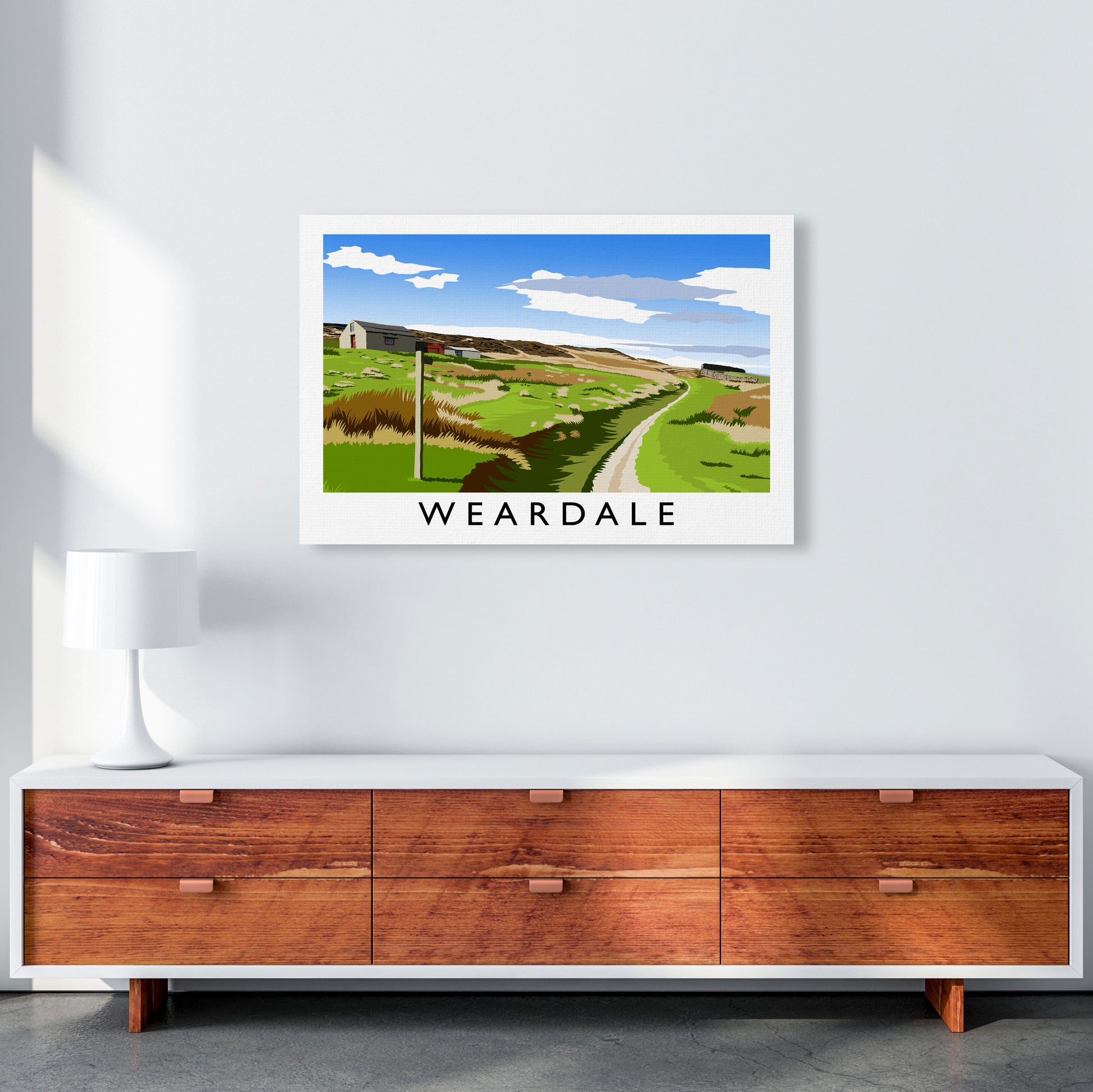 Weardale Travel Art Print by Richard O'Neill A1 Canvas