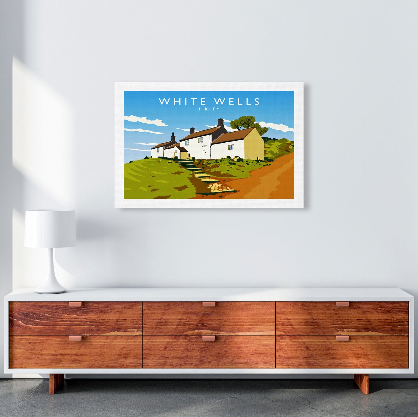 White Wells Travel Art Print by Richard O'Neill A1 Canvas