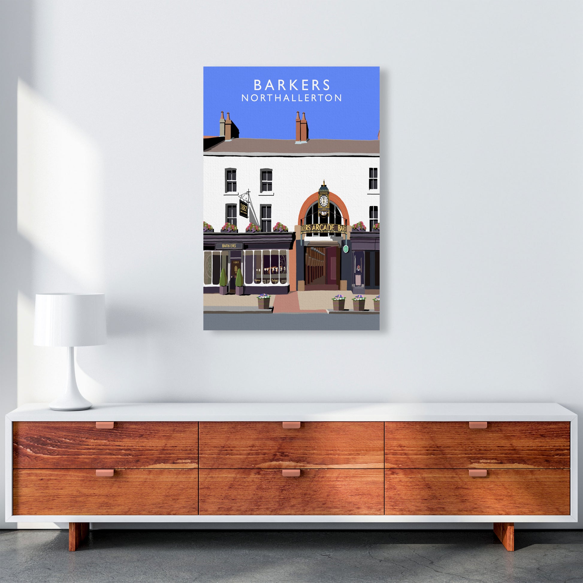 Barkers Northallerton Framed Digital Art Print by Richard O'Neill A1 Canvas