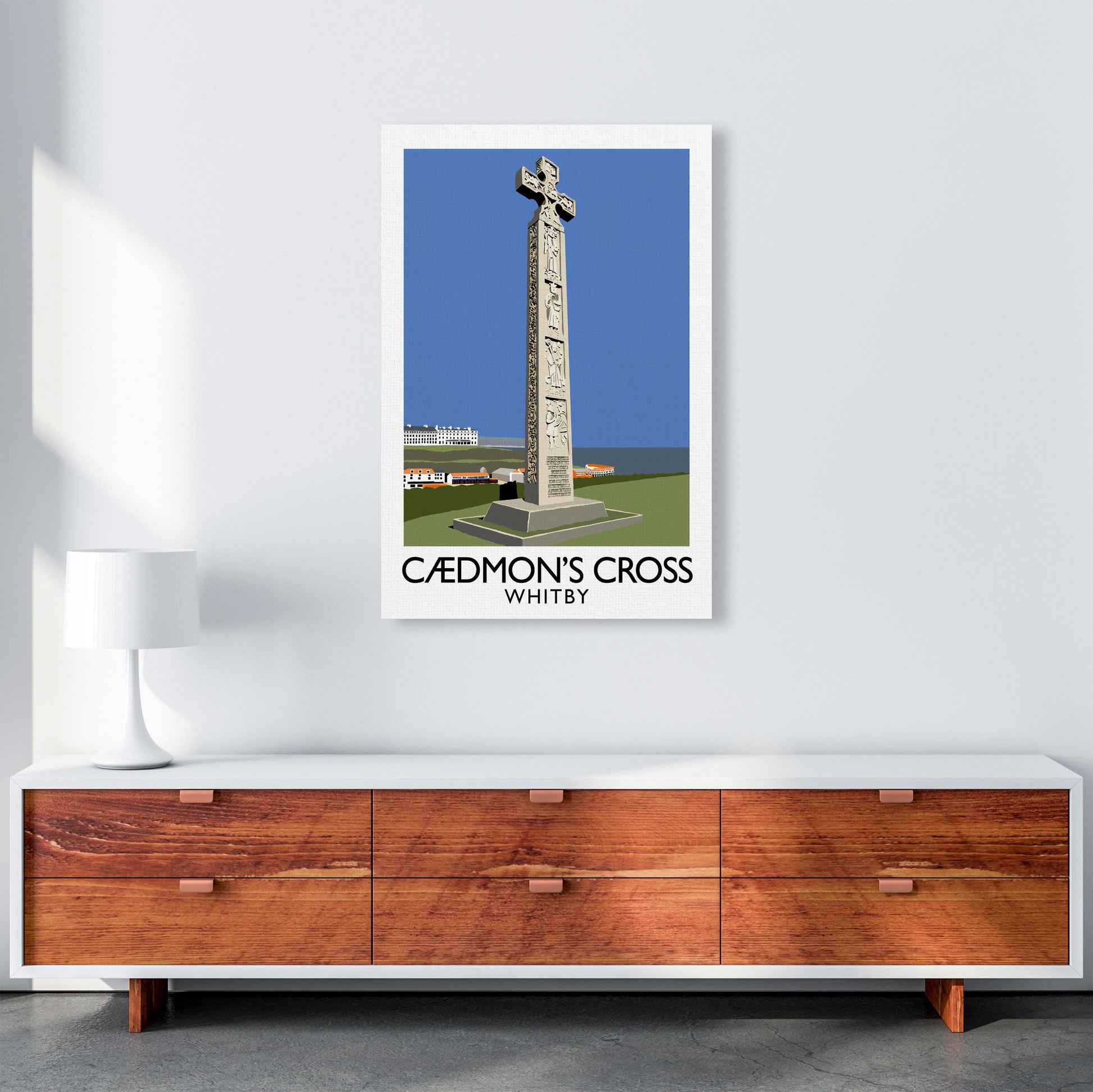 Caedmon's Cross Whitby Framed Digital Art Print by Richard O'Neill A1 Canvas