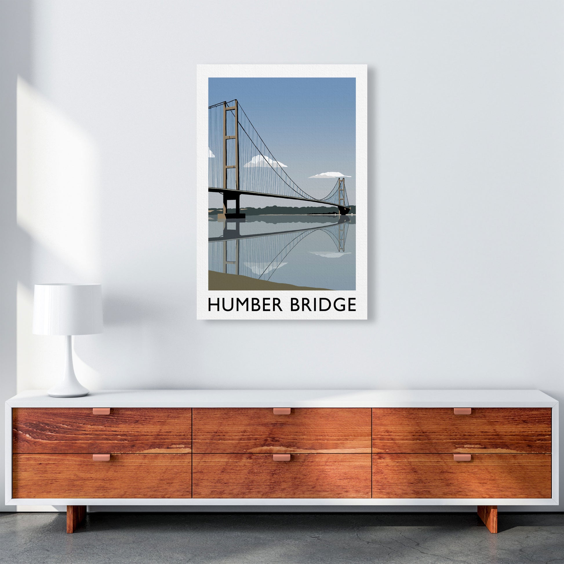 Humber Bridge Framed Digital Art Print by Richard O'Neill A1 Canvas