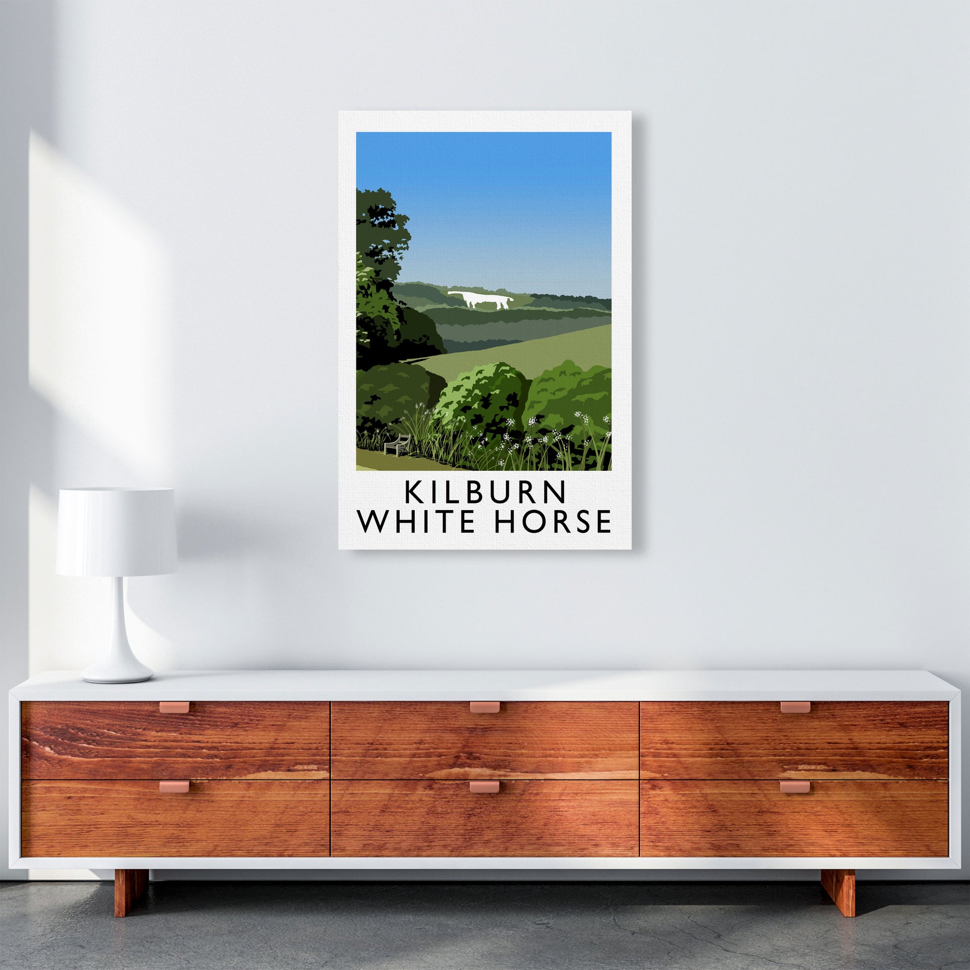 Kilburn White Horse by Richard O'Neill Yorkshire Art Print A1 Canvas