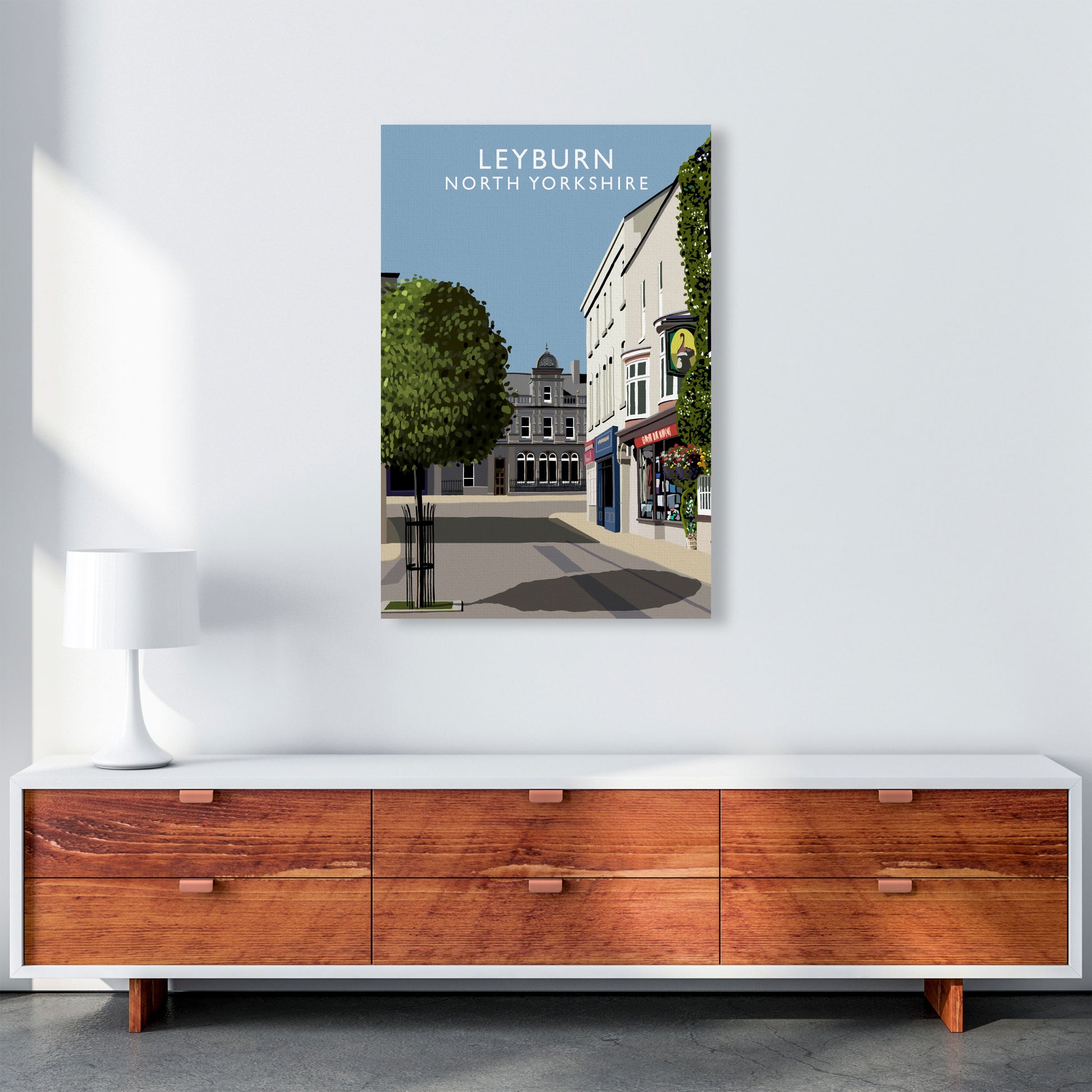 Leyburn North Yorkshire Framed Digital Art Print by Richard O'Neill A1 Canvas