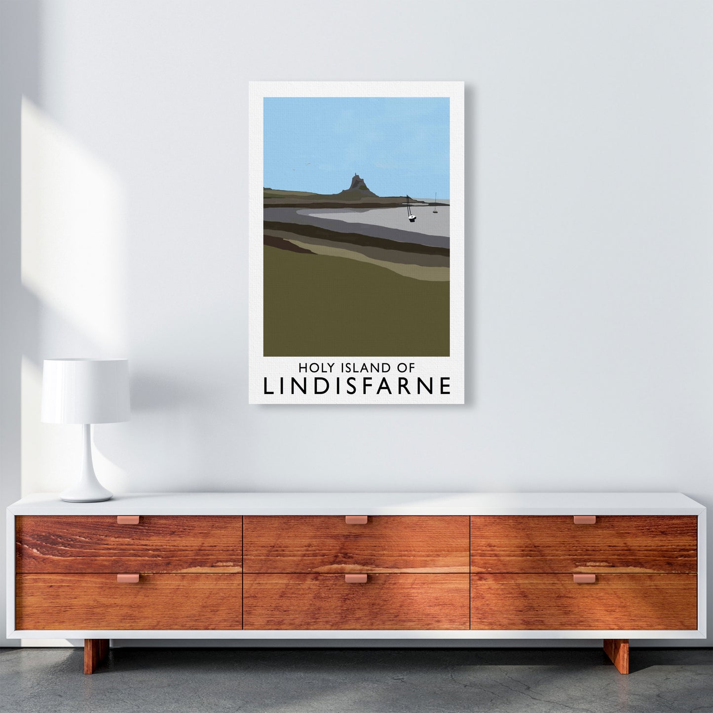 Holy Island of Lindisfarne Framed Digital Art Print by Richard O'Neill A1 Canvas