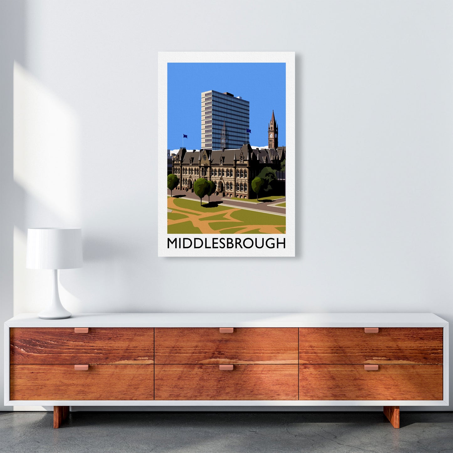 Middlesbrough Art Print by Richard O'Neill A1 Canvas