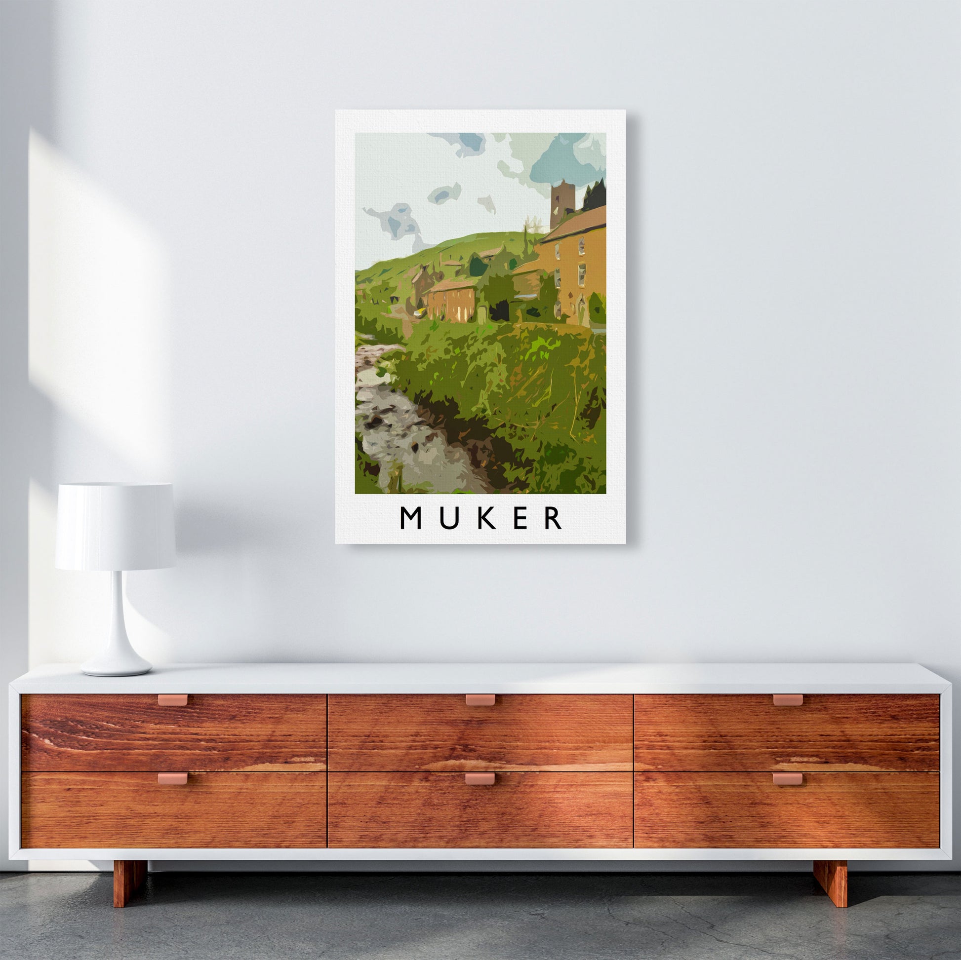 Muker Art Print by Richard O'Neill A1 Canvas