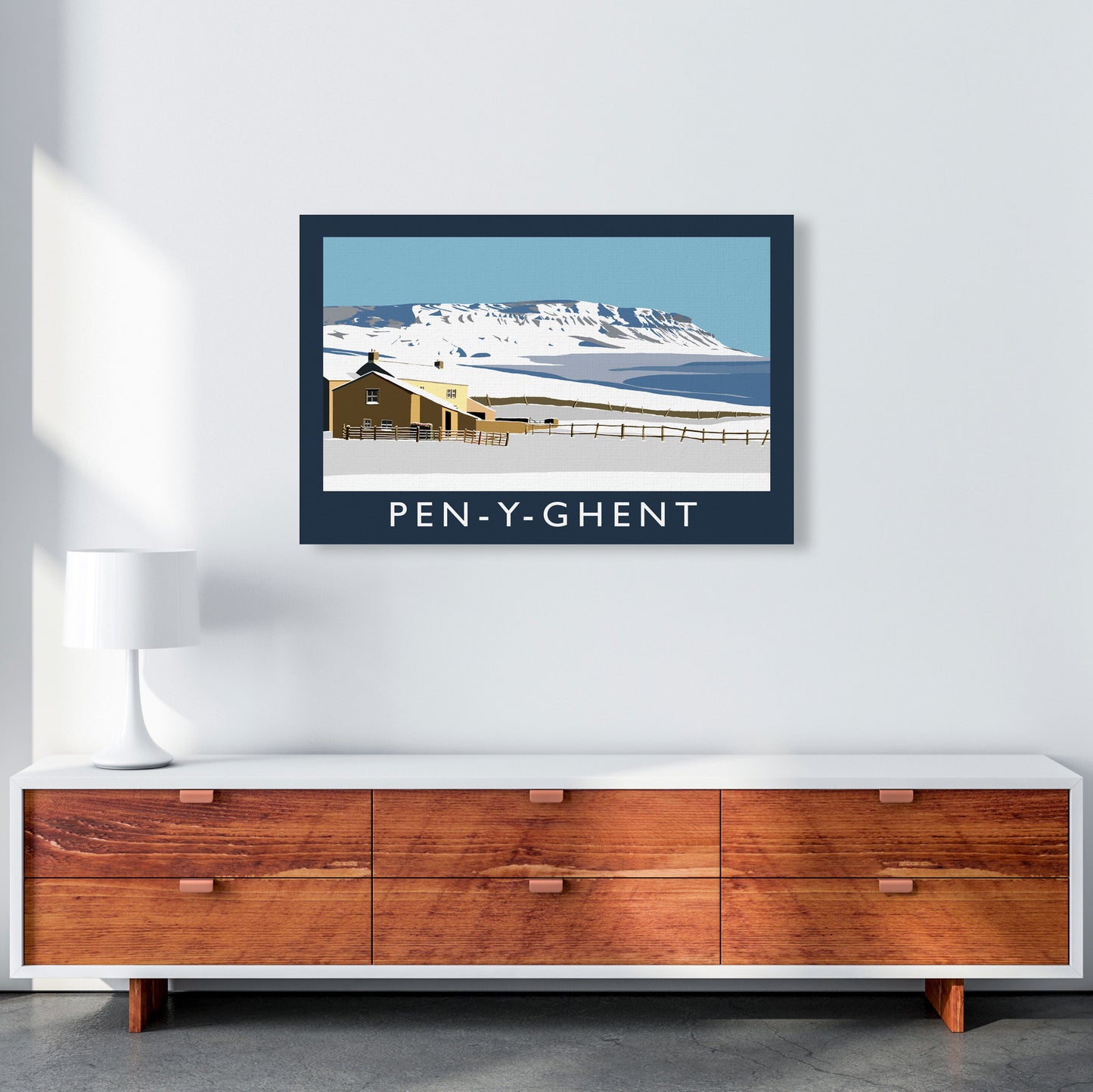 Pen-Y-Ghent by Richard O'Neill Yorkshire Art Print, Vintage Travel Poster A1 Canvas