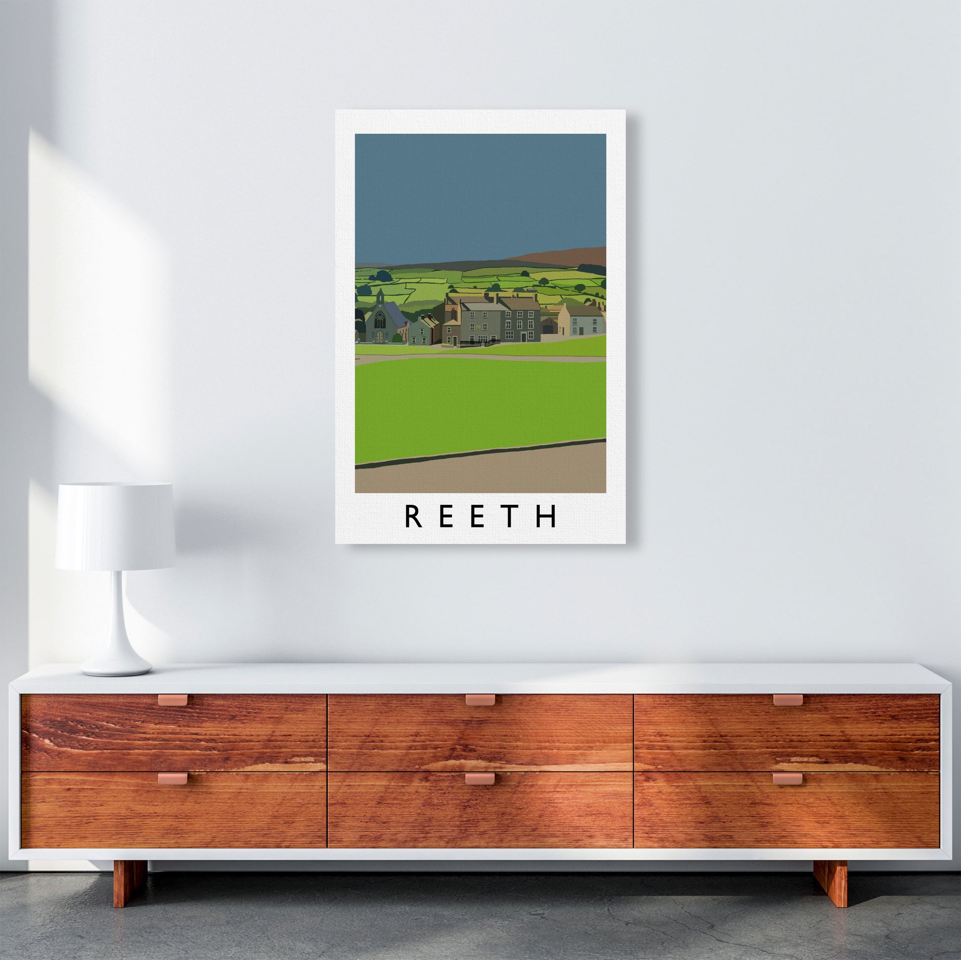 Reeth Art Print by Richard O'Neill A1 Canvas
