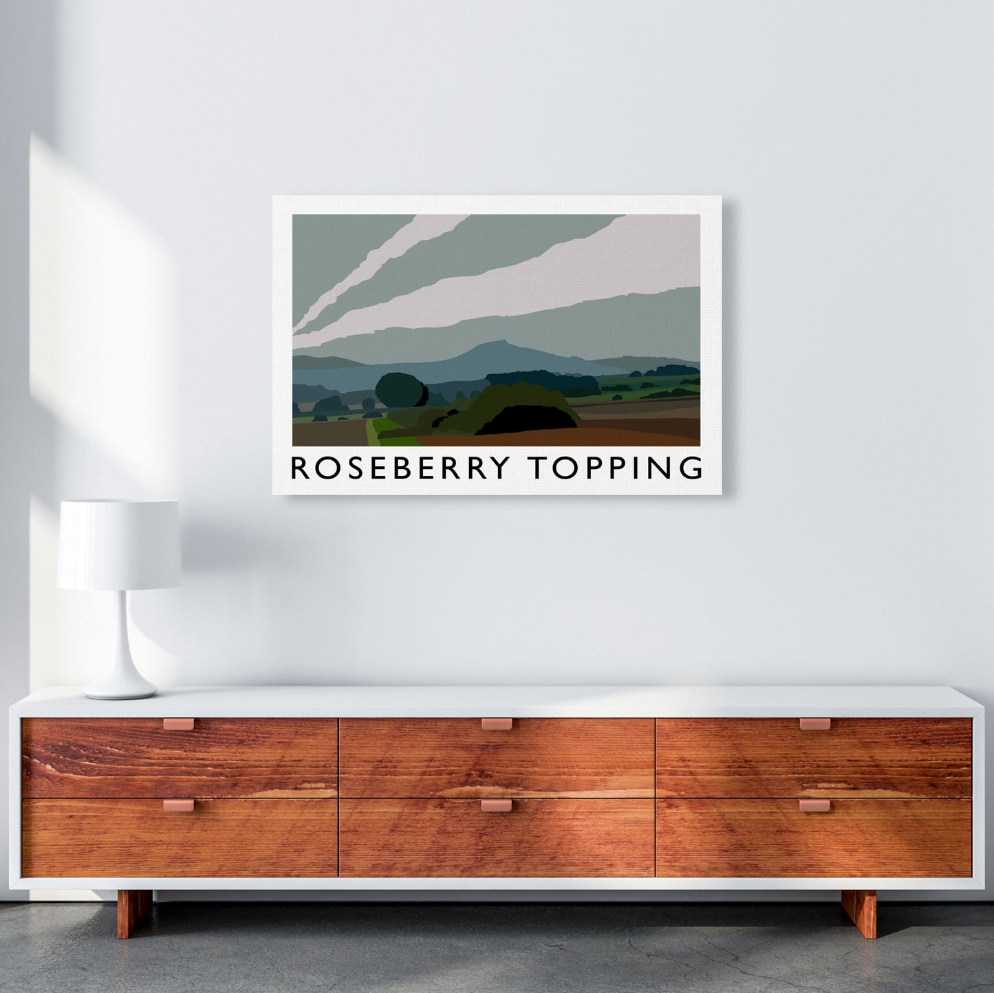 Roseberry Topping Art Print by Richard O'Neill A1 Canvas