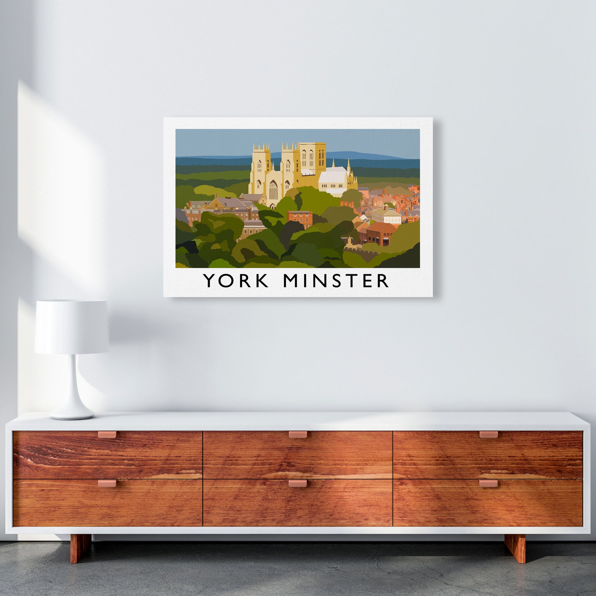 York Minster by Richard O'Neill Yorkshire Art Print, Vintage Travel Poster A1 Canvas