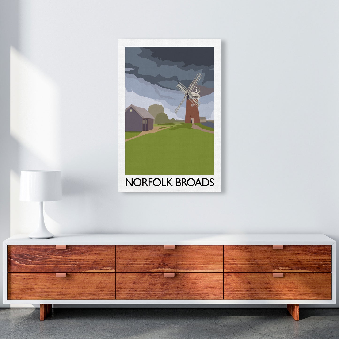Norfolk Broads Art Print by Richard O'Neill A1 Canvas