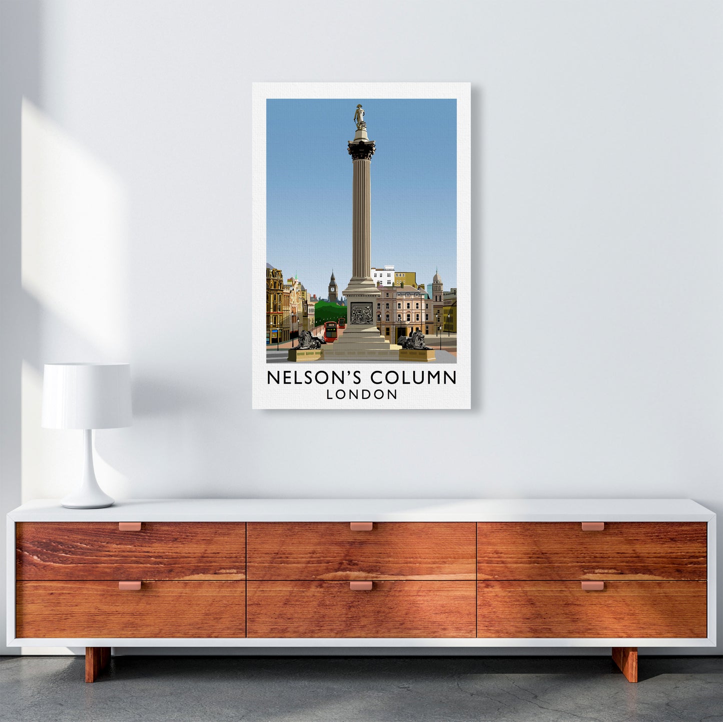 Nelson's Column London Art Print by Richard O'Neill A1 Canvas