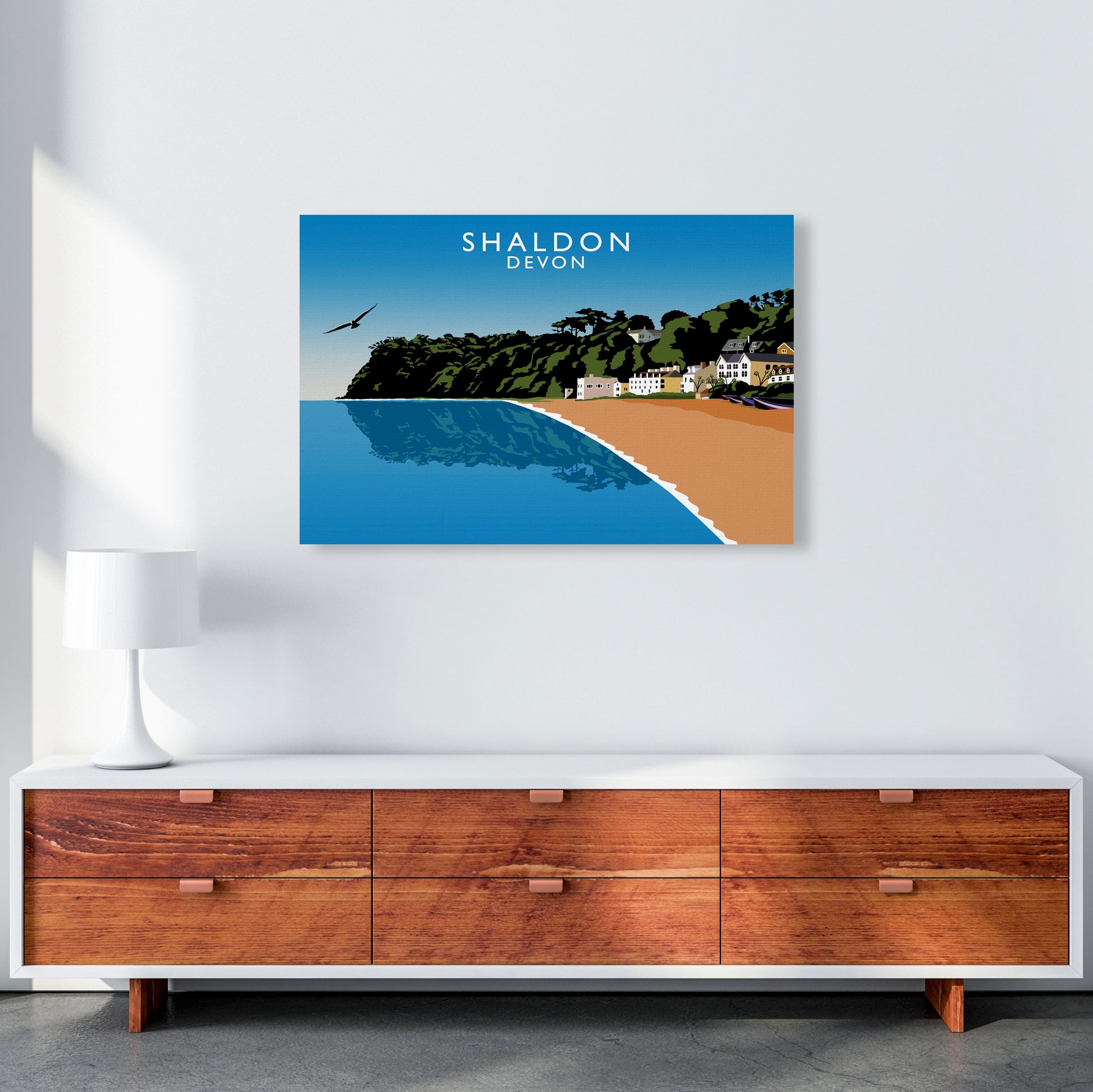 Shaldon Devon Art Print by Richard O'Neill A1 Canvas
