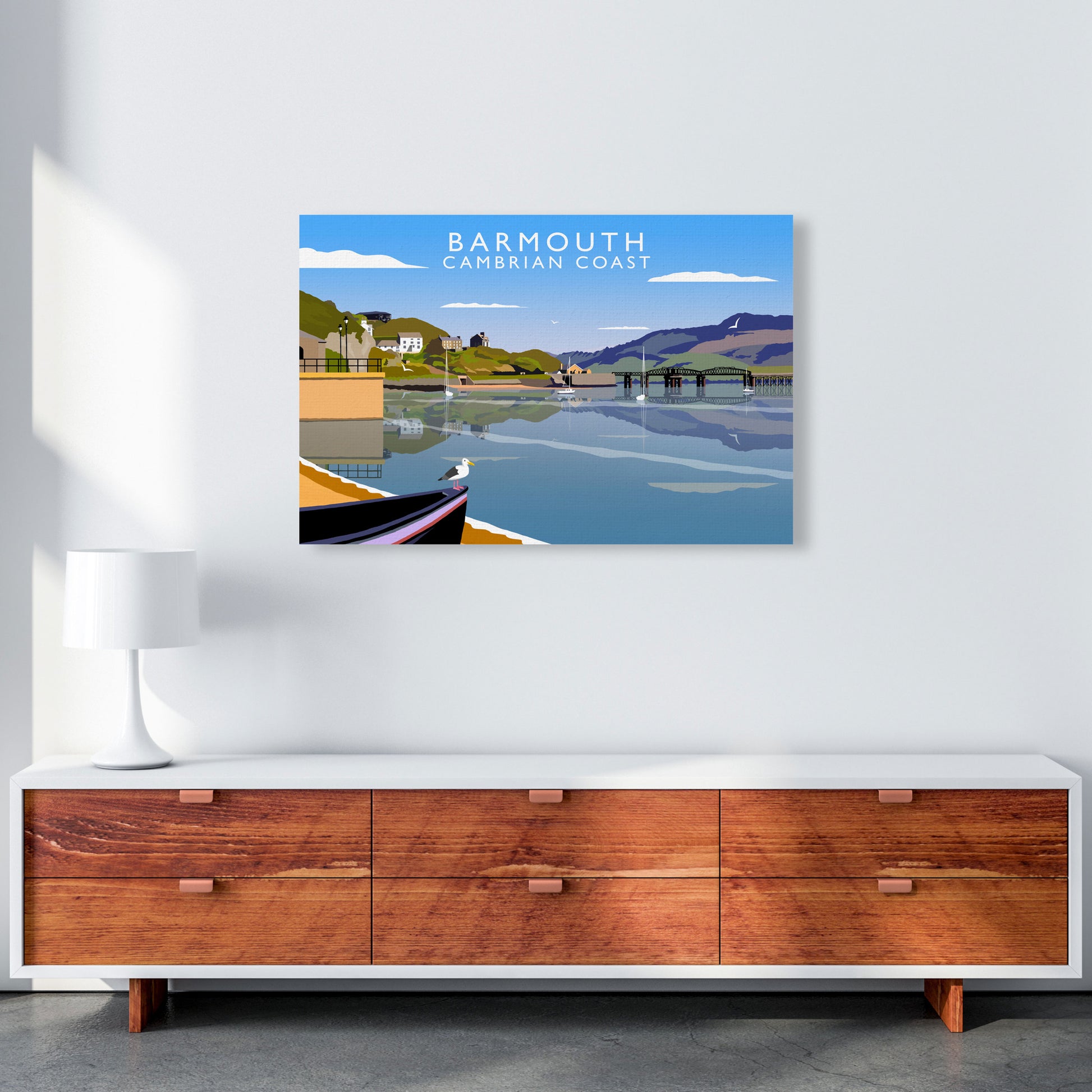 Barmouth Cambrian Coast Framed Digital Art Print by Richard O'Neill A1 Canvas