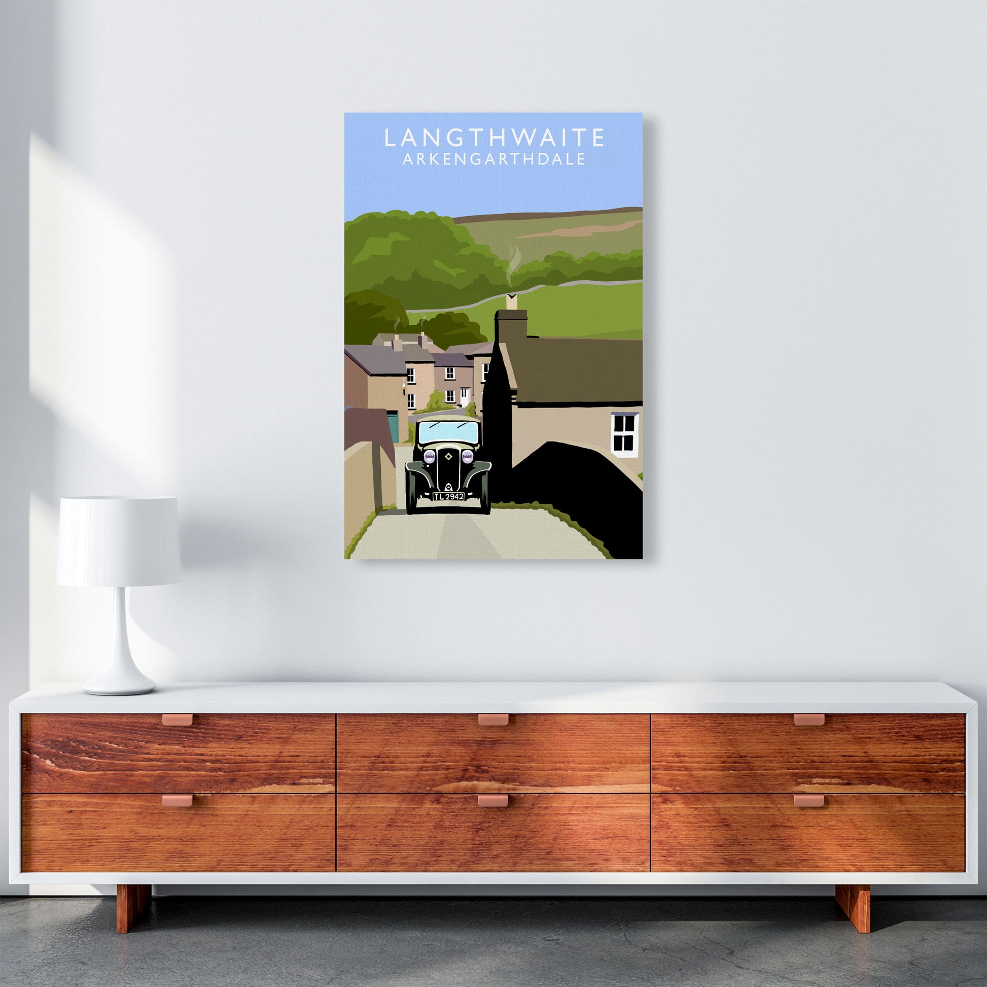 Langthwaite (Portrait) by Richard O'Neill Richard O'Neill Yorkshire Art Print A1 Canvas