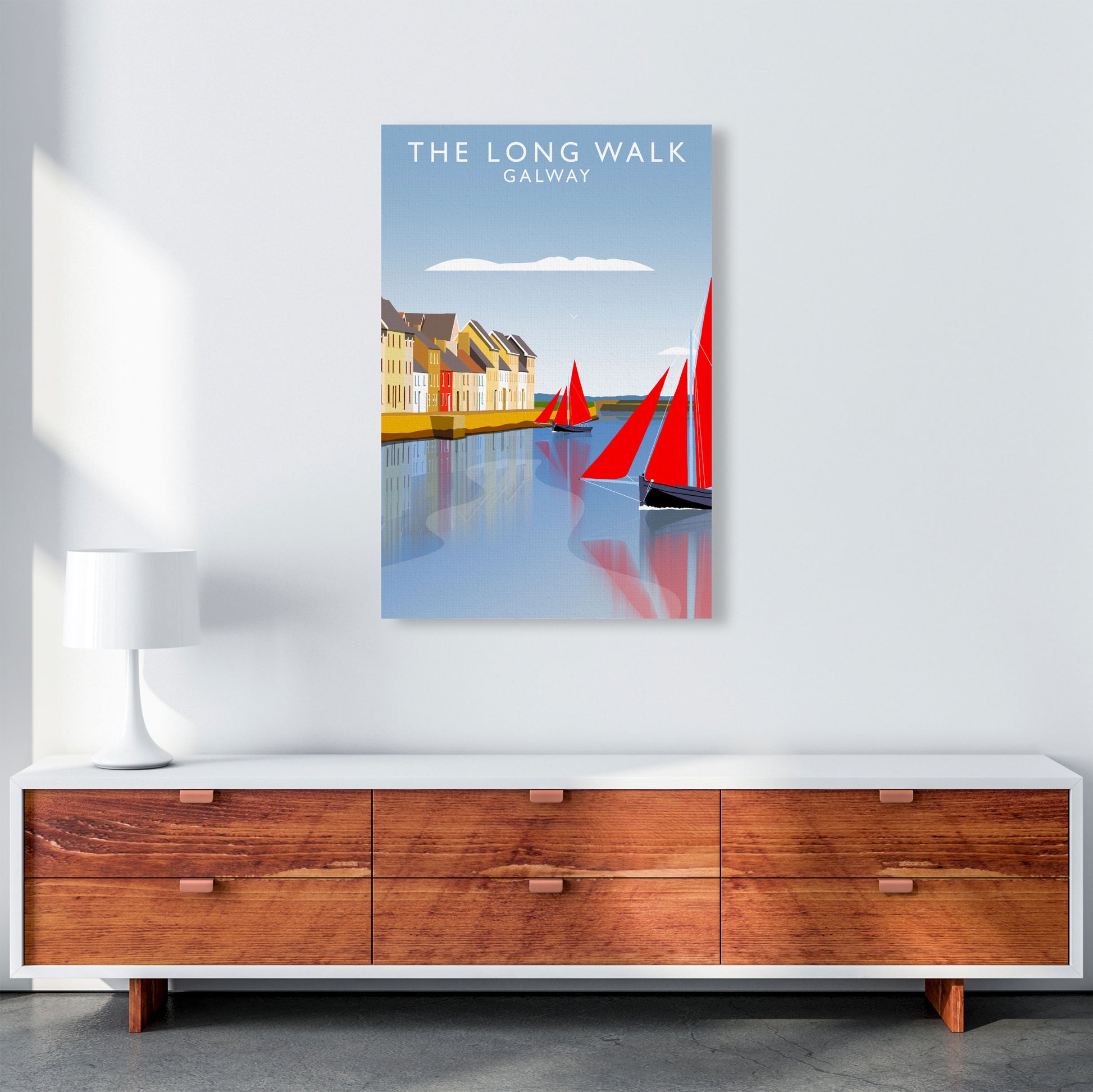 The Long Walk Galway Art Print by Richard O'Neill A1 Canvas