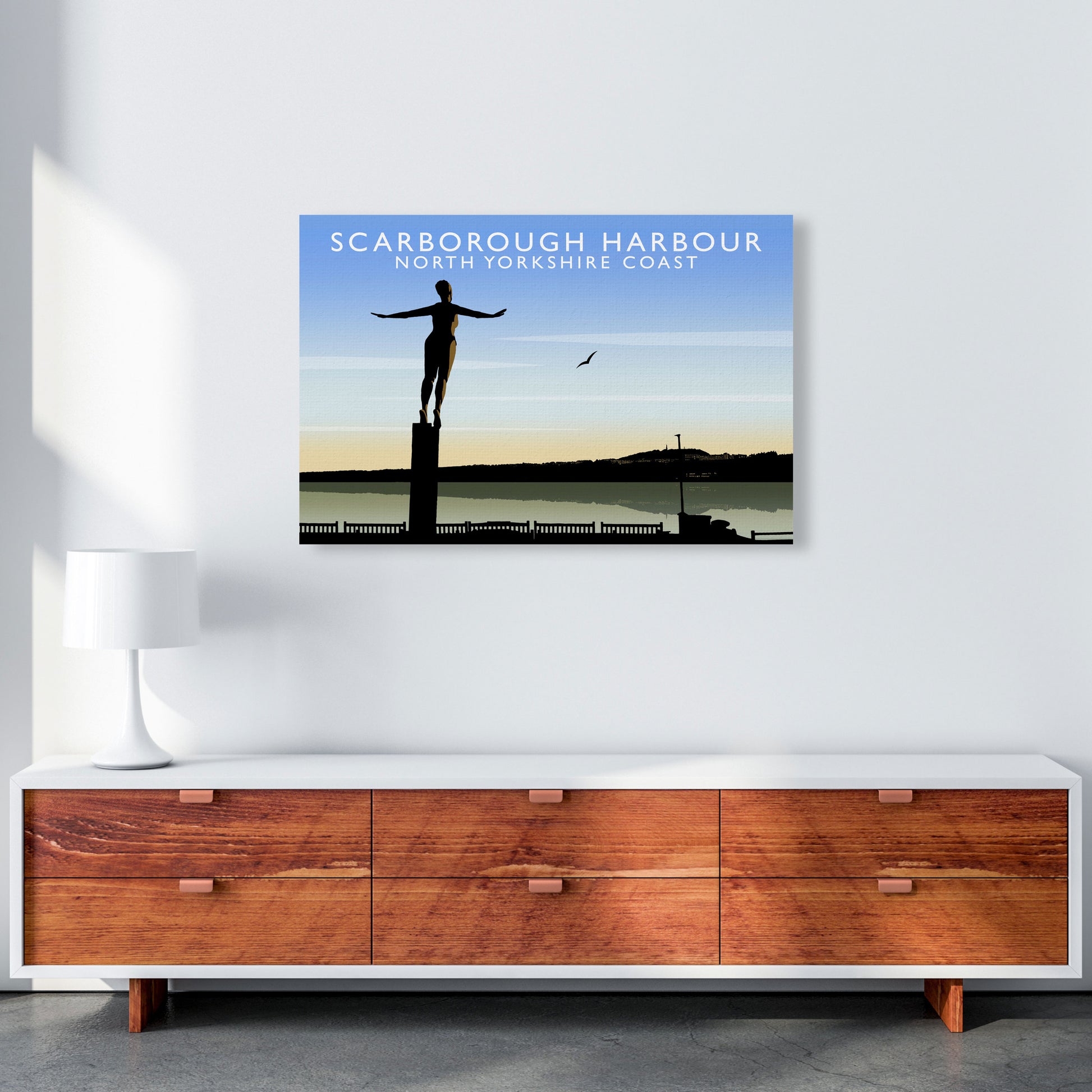 Scarborough Harbour (Landscape) by Richard O'Neill Yorkshire Art Print A1 Canvas