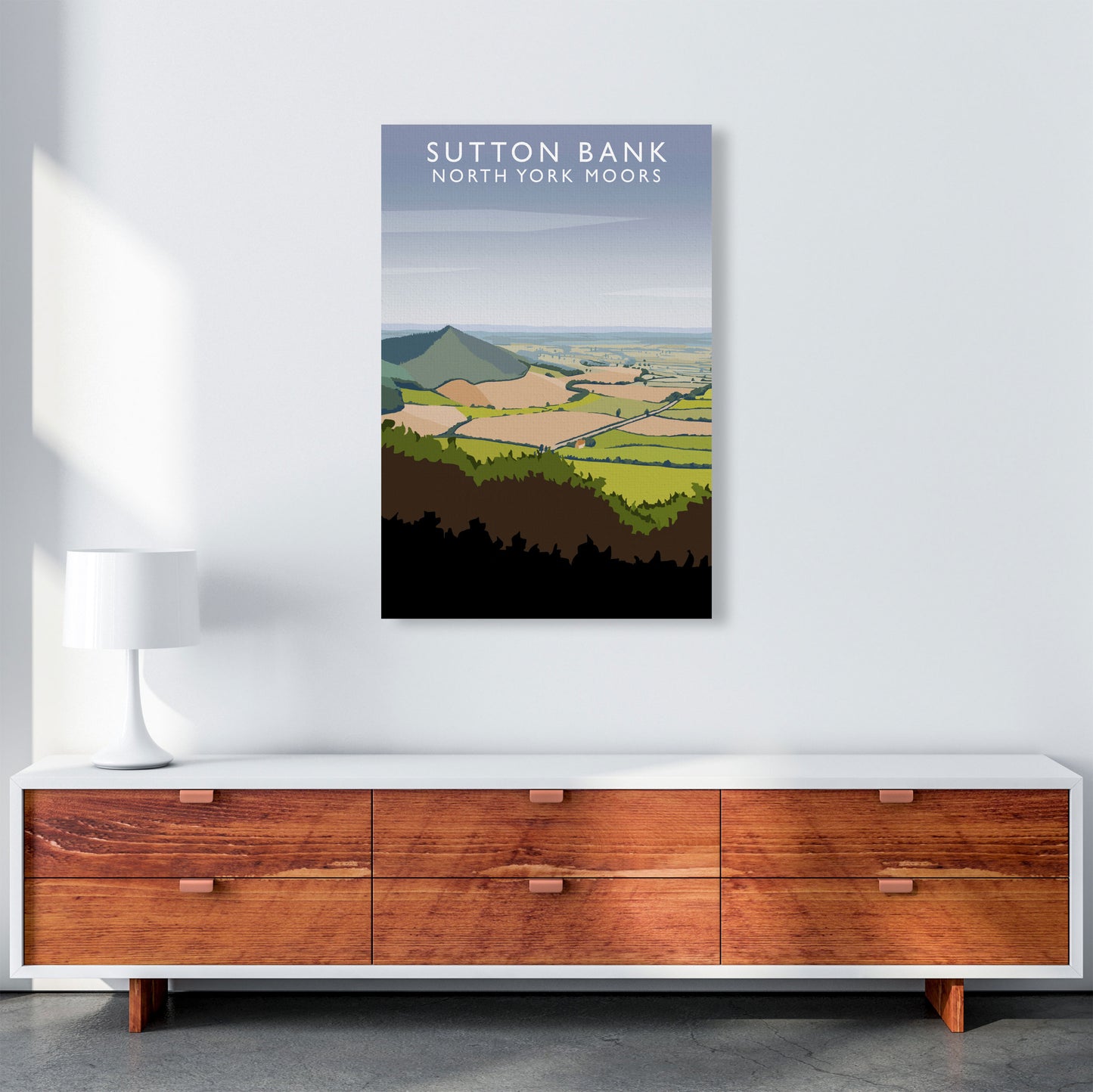 Sutton Bank (Portrait) by Richard O'Neill Yorkshire Art Print, Travel Poster A1 Canvas