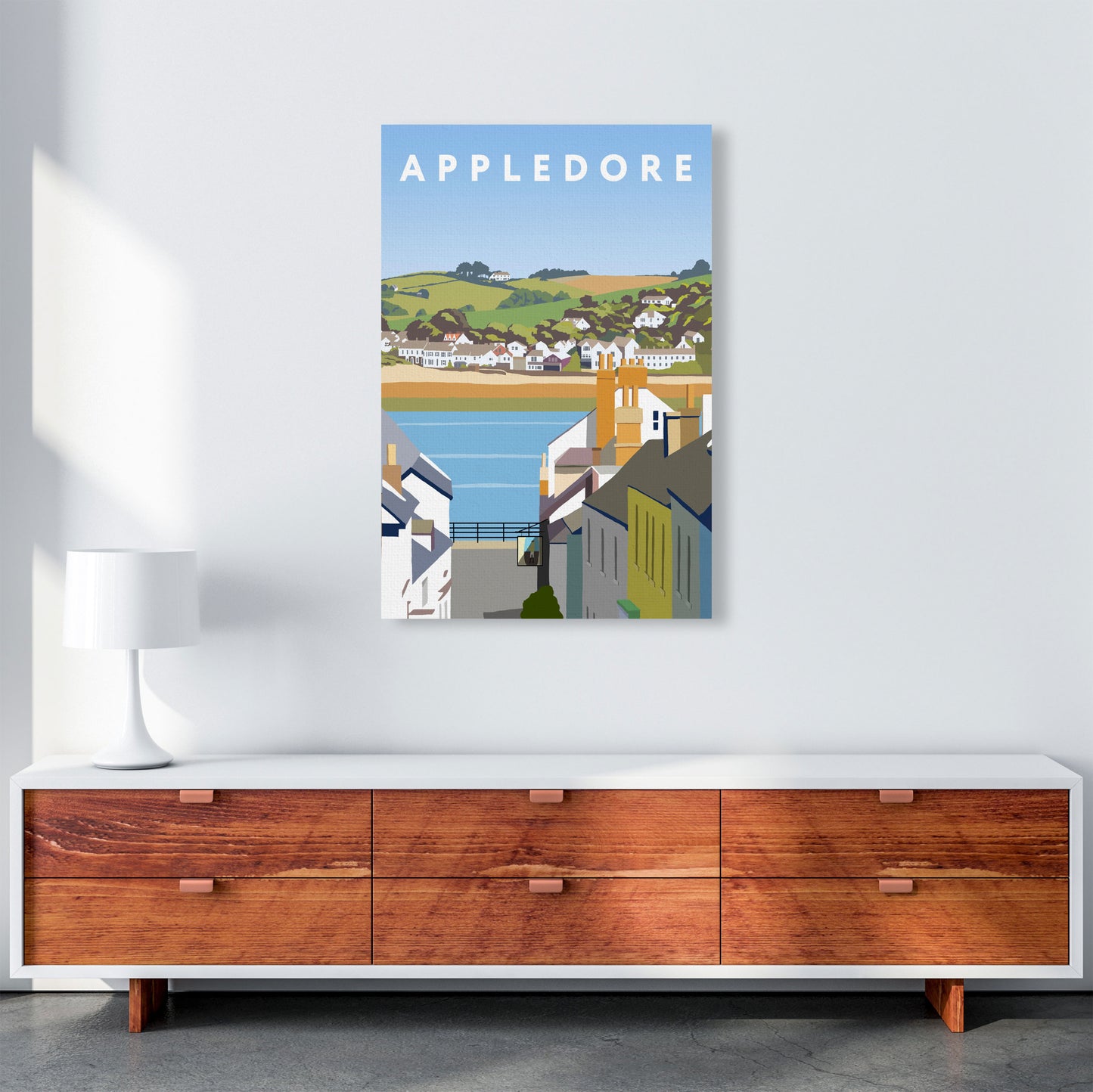 Appledore Framed Digital Art Print by Richard O'Neill A1 Canvas