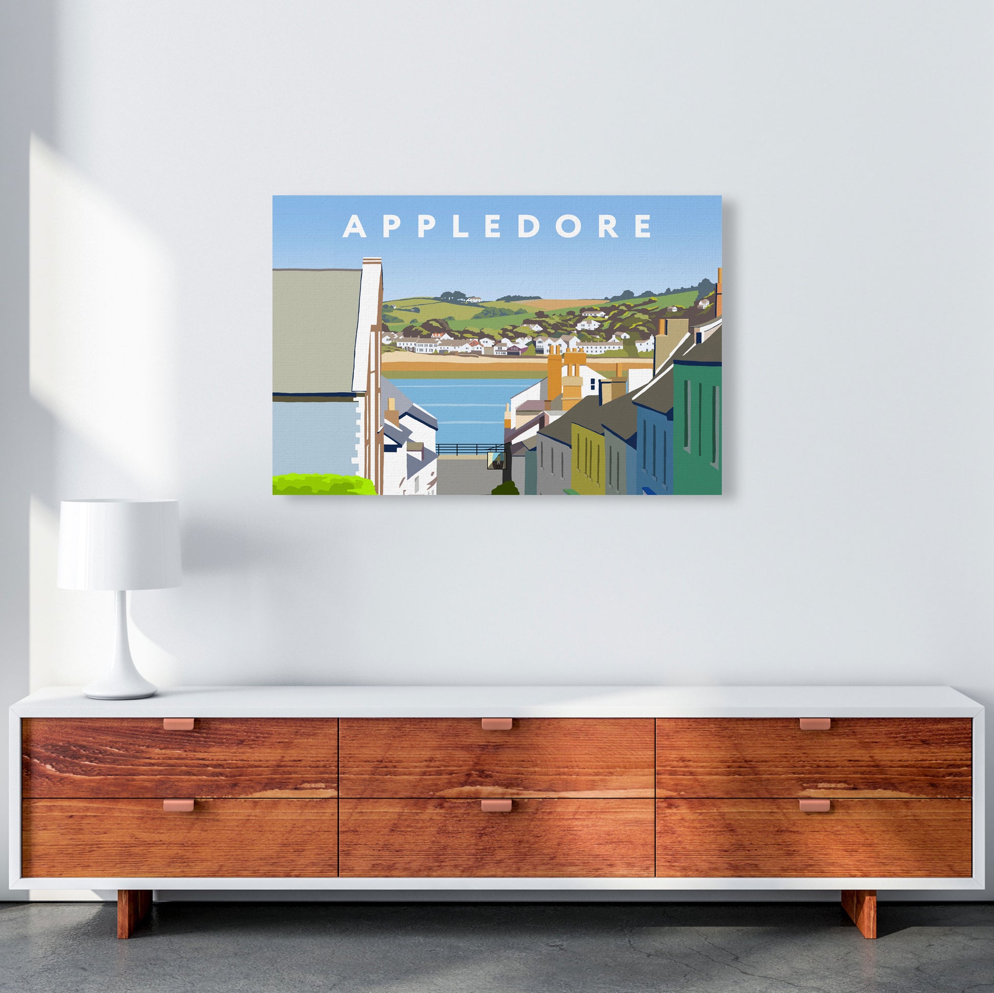 Appledore Art Print by Richard O'Neill A1 Canvas