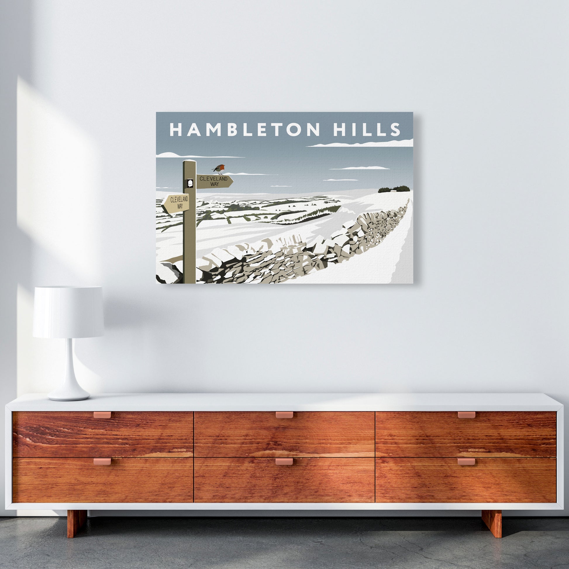 Hambleton Hills In Snow by Richard O'Neill A1 Canvas