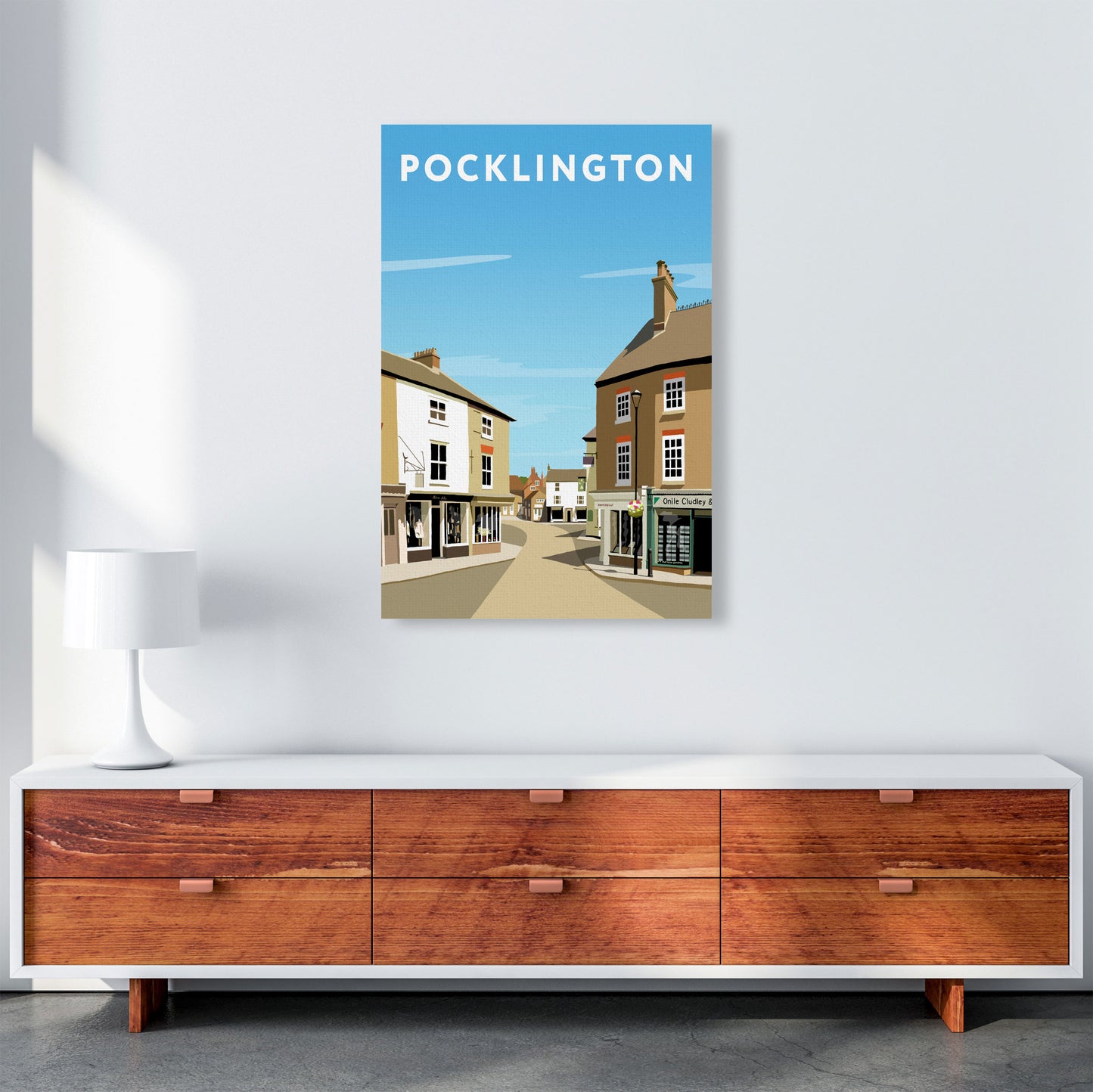 Pocklington Travel Art Print by Richard O'Neill, Framed Wall Art A1 Canvas