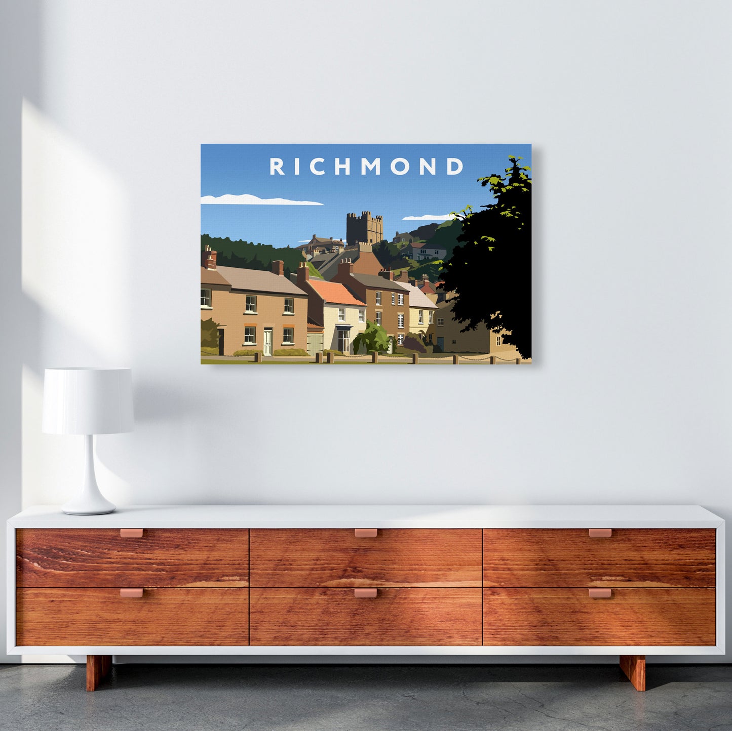 Richmond Travel Art Print by Richard O'Neill, Framed Wall Art A1 Canvas