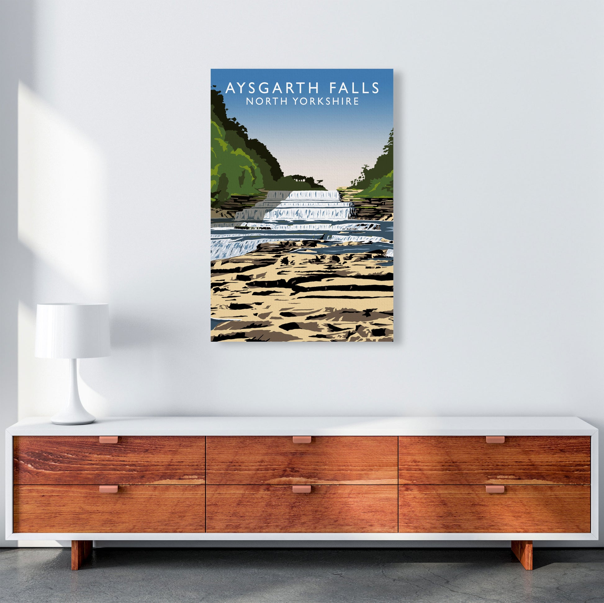 Aysgarth Falls2 Portrait by Richard O'Neill A1 Canvas