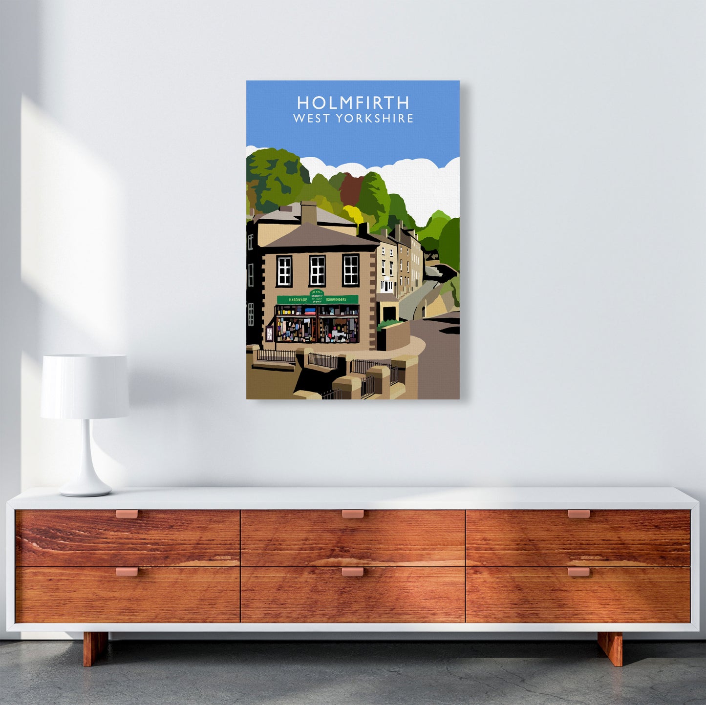Holmfirth West Yorkshire Travel Art Print by Richard O'Neill A1 Canvas