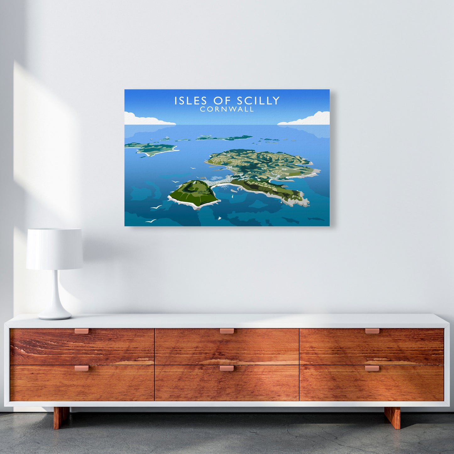 Isles of Scilly Cornwall Framed Digital Art Print by Richard O'Neill A1 Canvas