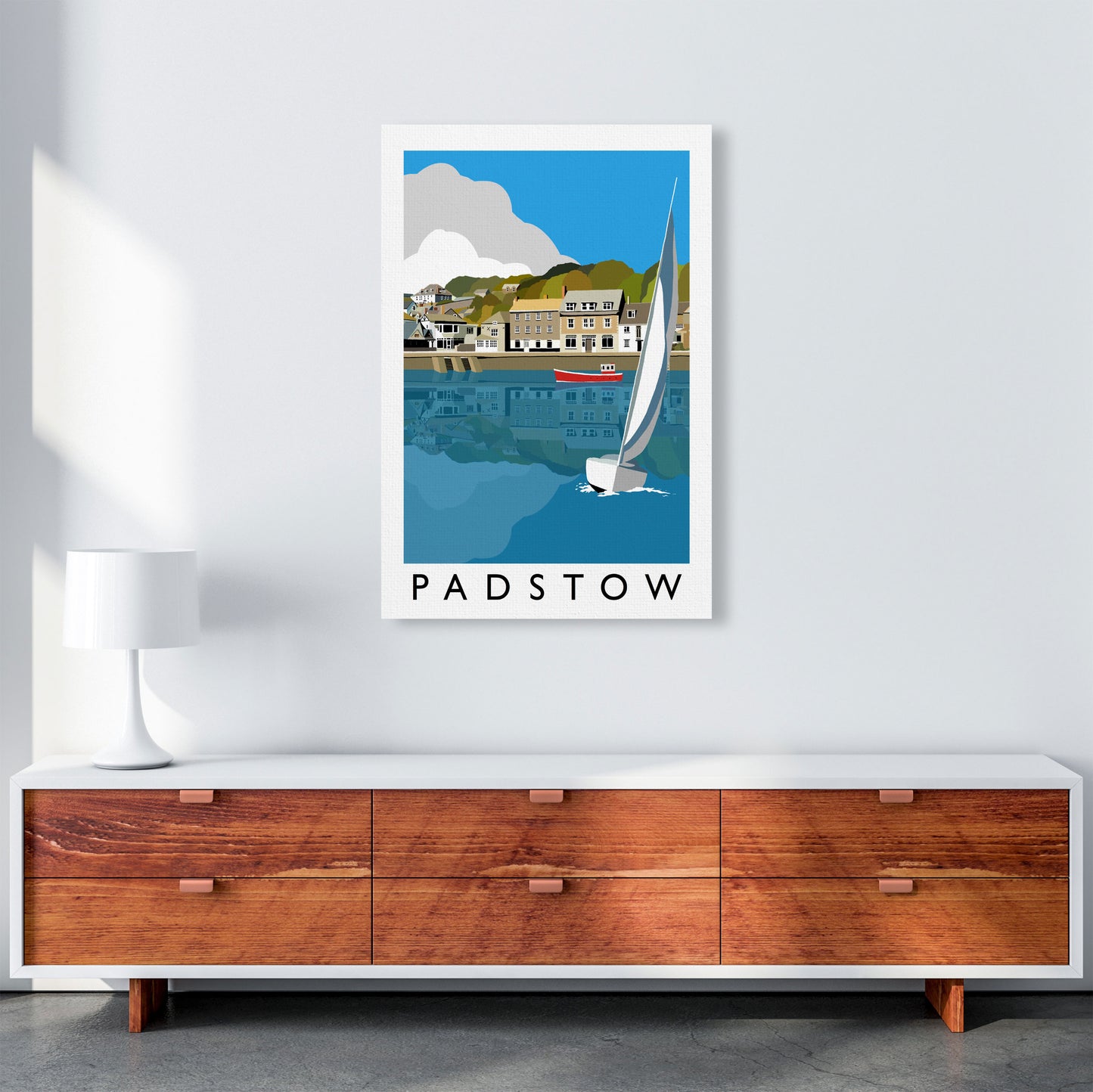 Padstow Framed Digital Art Print by Richard O'Neill, Framed Wall Art A1 Canvas