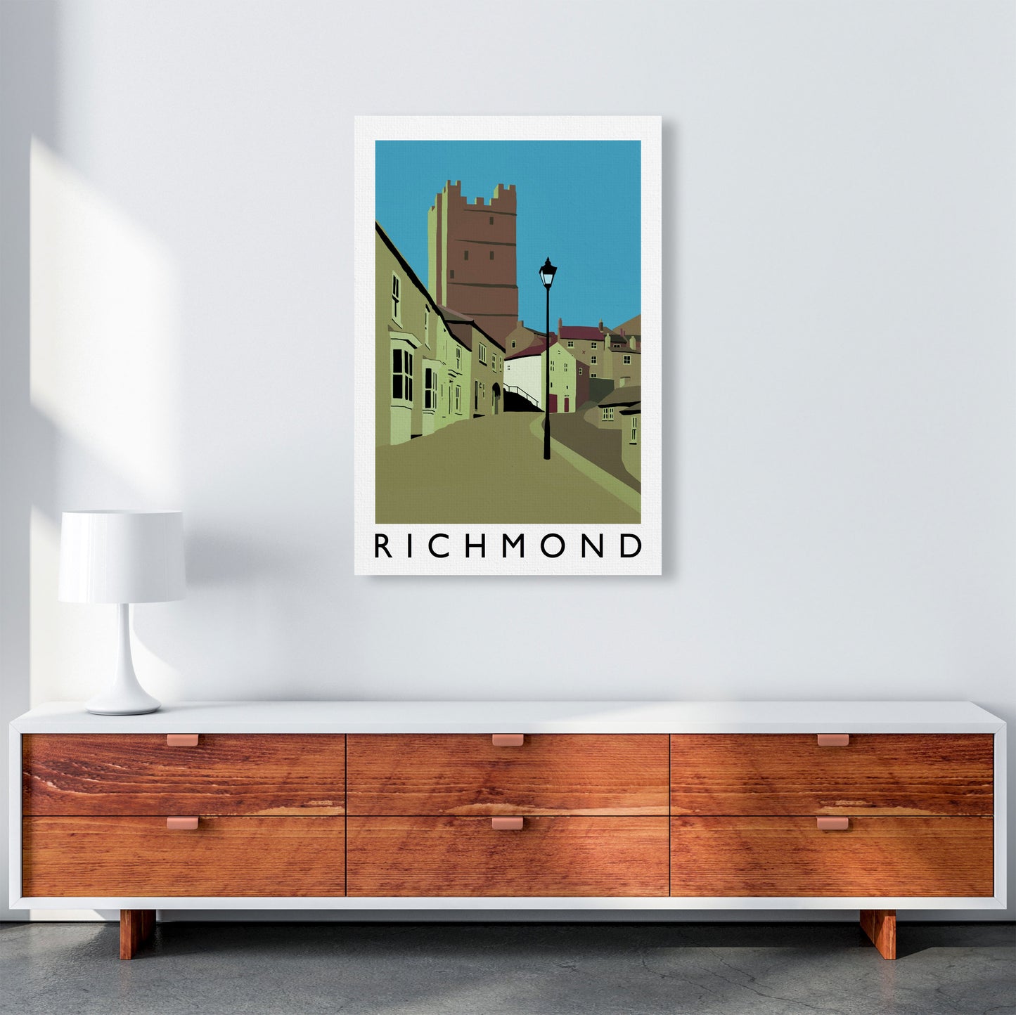 Richmond Travel Art Print by Richard O'Neill, Framed Wall Art A1 Canvas