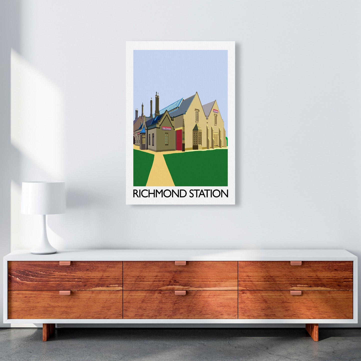 Richmond Station Digital Art Print by Richard O'Neill, Framed Wall Art A1 Canvas