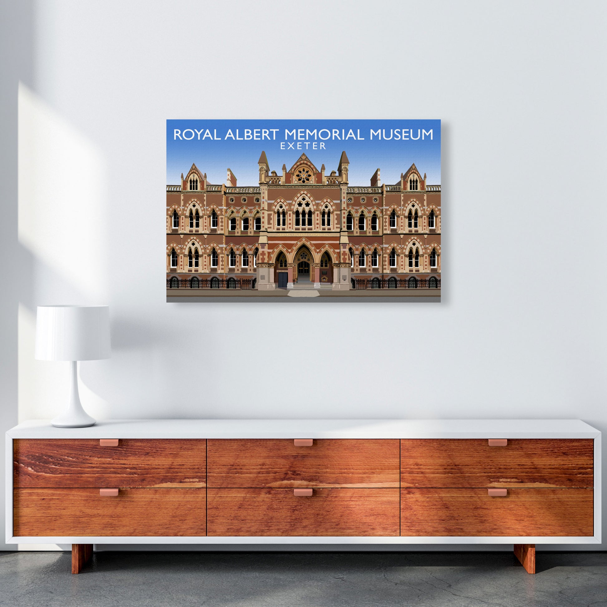Royal Albert Memorial Museum Exeter Travel Art Print by Richard O'Neill A1 Canvas