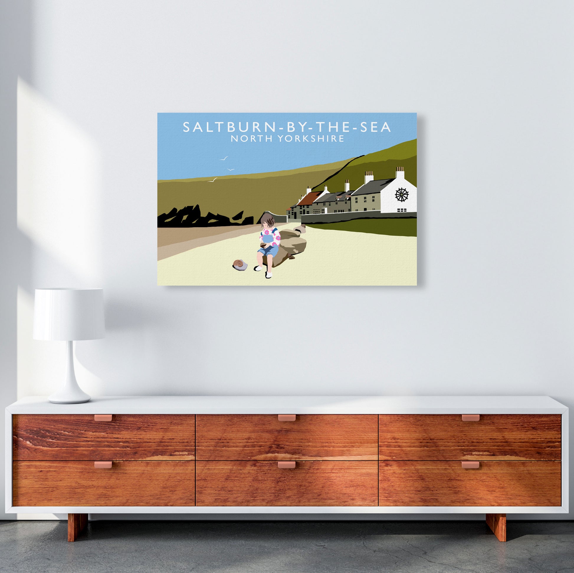 Saltburn-By-The-Sea North Yorkshire Travel Art Print by Richard O'Neill A1 Canvas