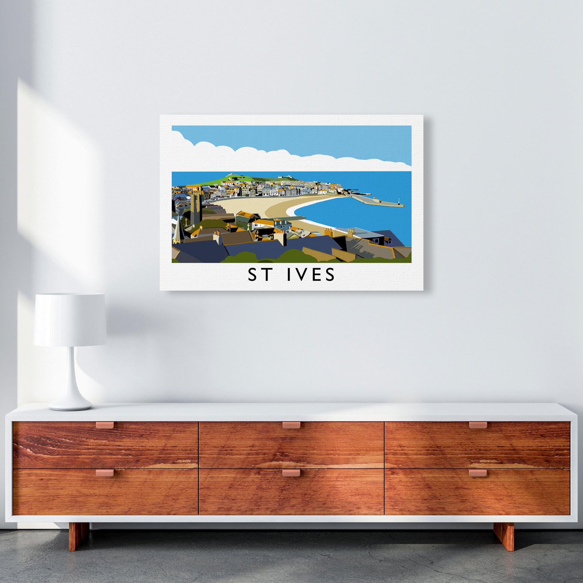 St Ives Art Print by Richard O'Neill, Framed Wall Art A1 Canvas