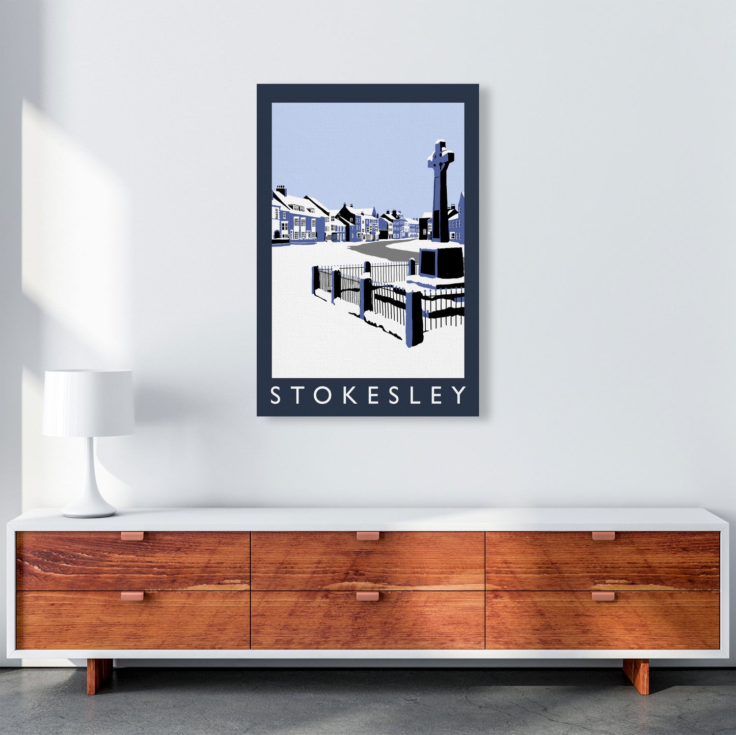 Stokesley In Snow Portrait by Richard O'Neill A1 Canvas