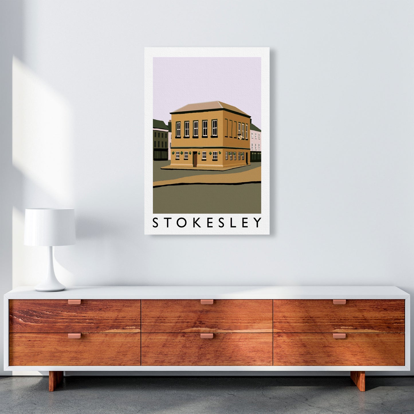 Stokesley Travel Art Print by Richard O'Neill, Framed Wall Art A1 Canvas