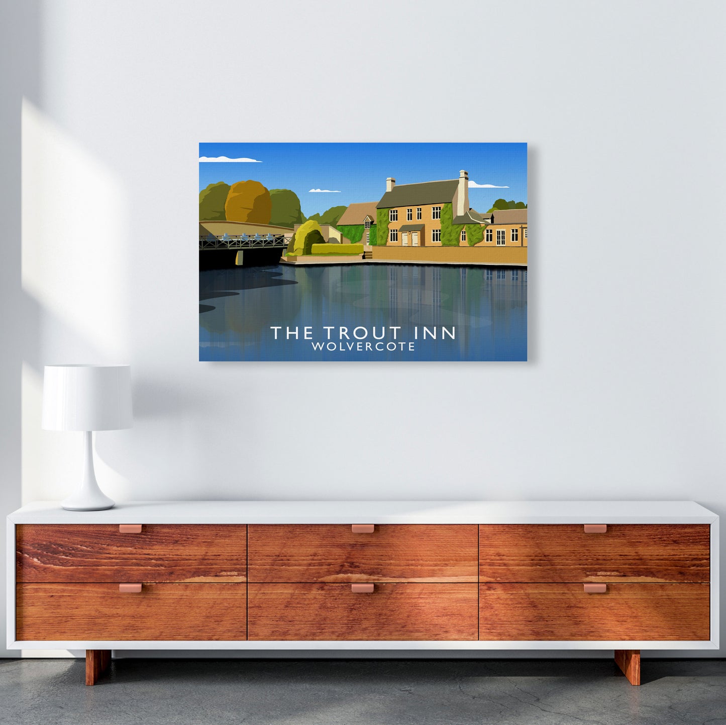 The Trout Inn Wolvercote Travel Art Print by Richard O'Neill A1 Canvas