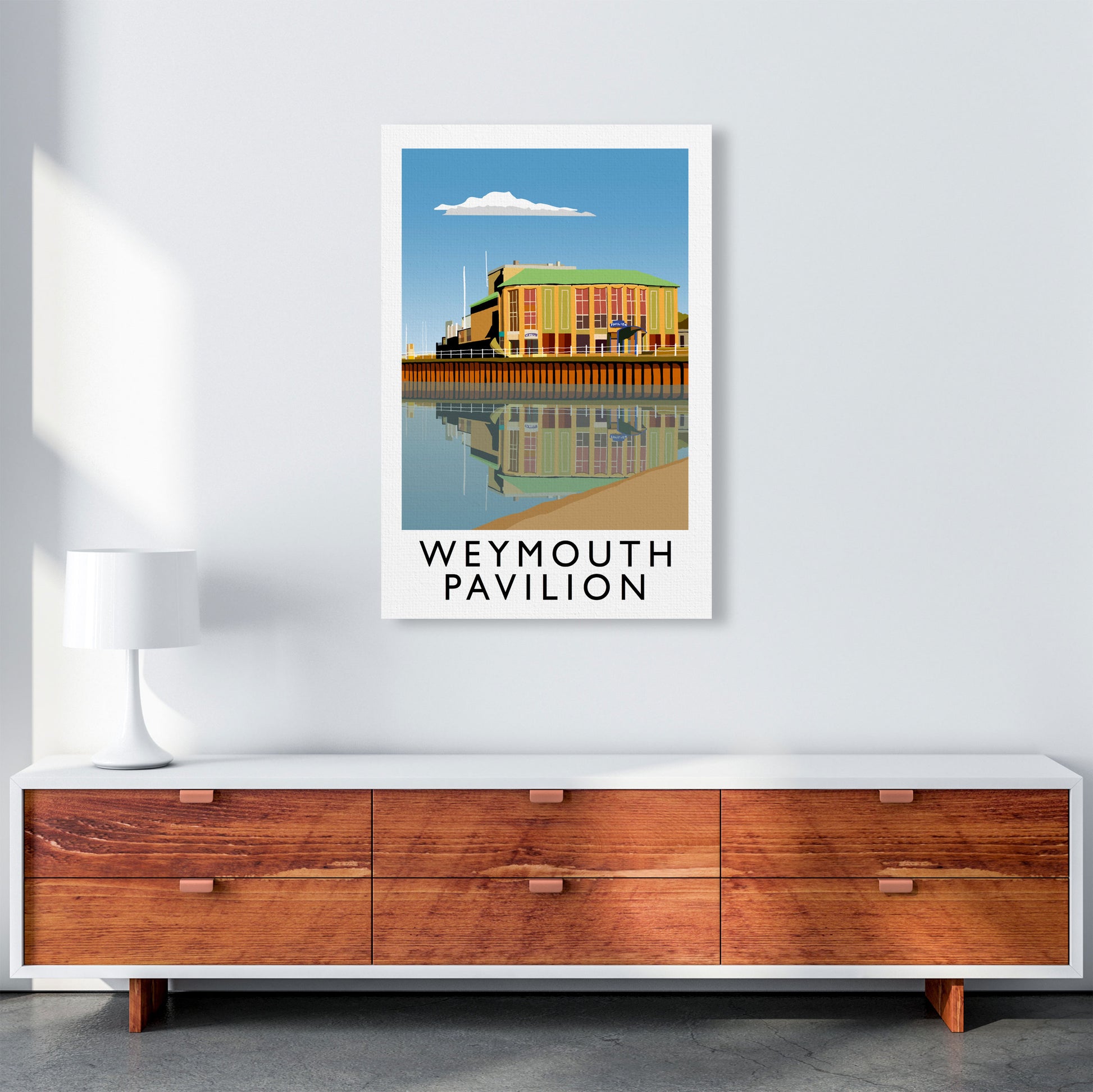Weymouth Pavilion Travel Art Print by Richard O'Neill, Framed Wall Art A1 Canvas