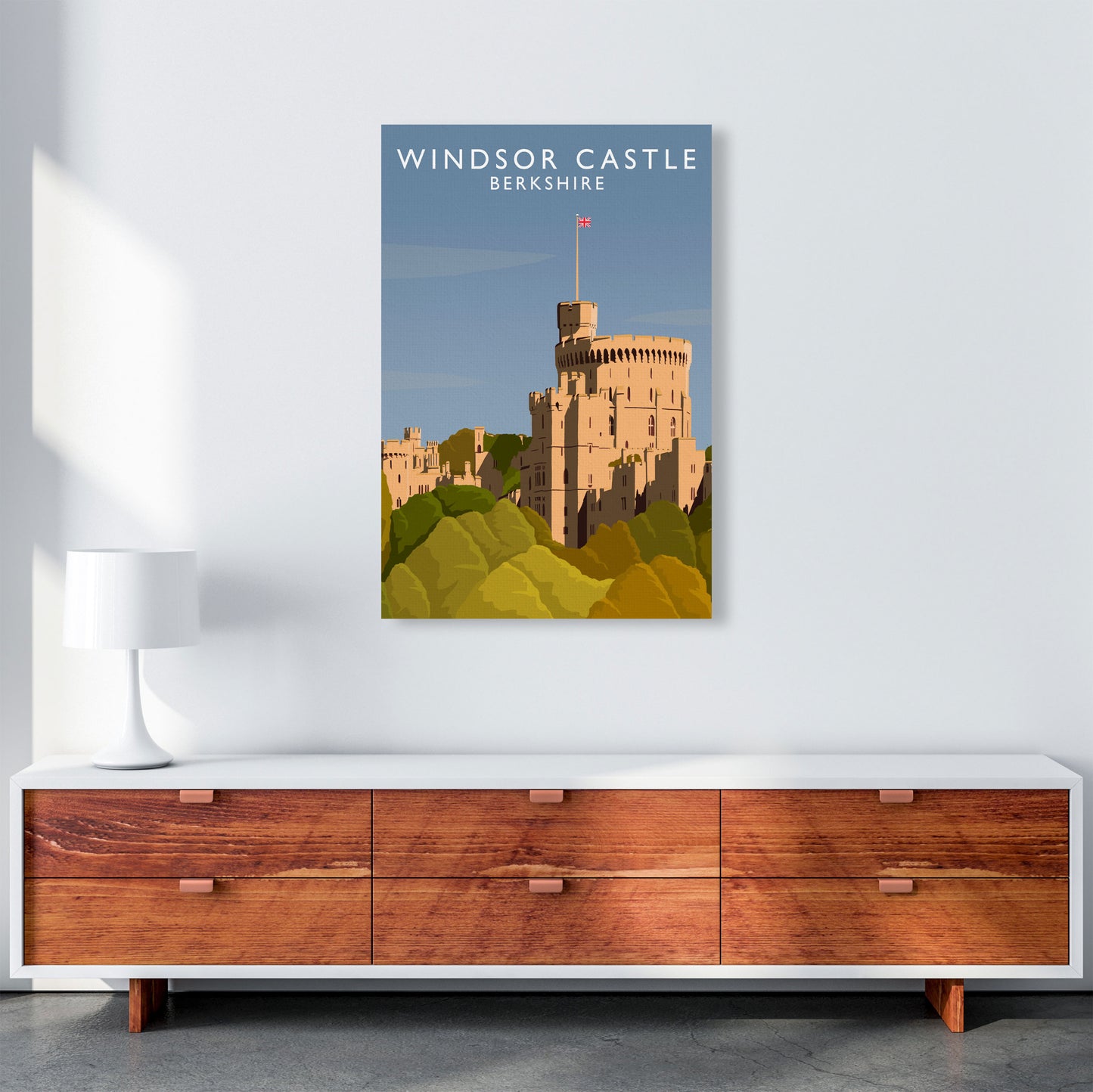 Windsor Castle Berkshire Travel Art Print by Richard O'Neill A1 Canvas