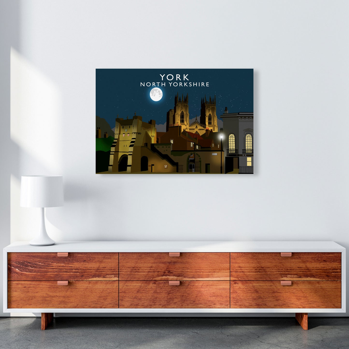 York Travel Art Print by Richard O'Neill, Framed Wall Art A1 Canvas