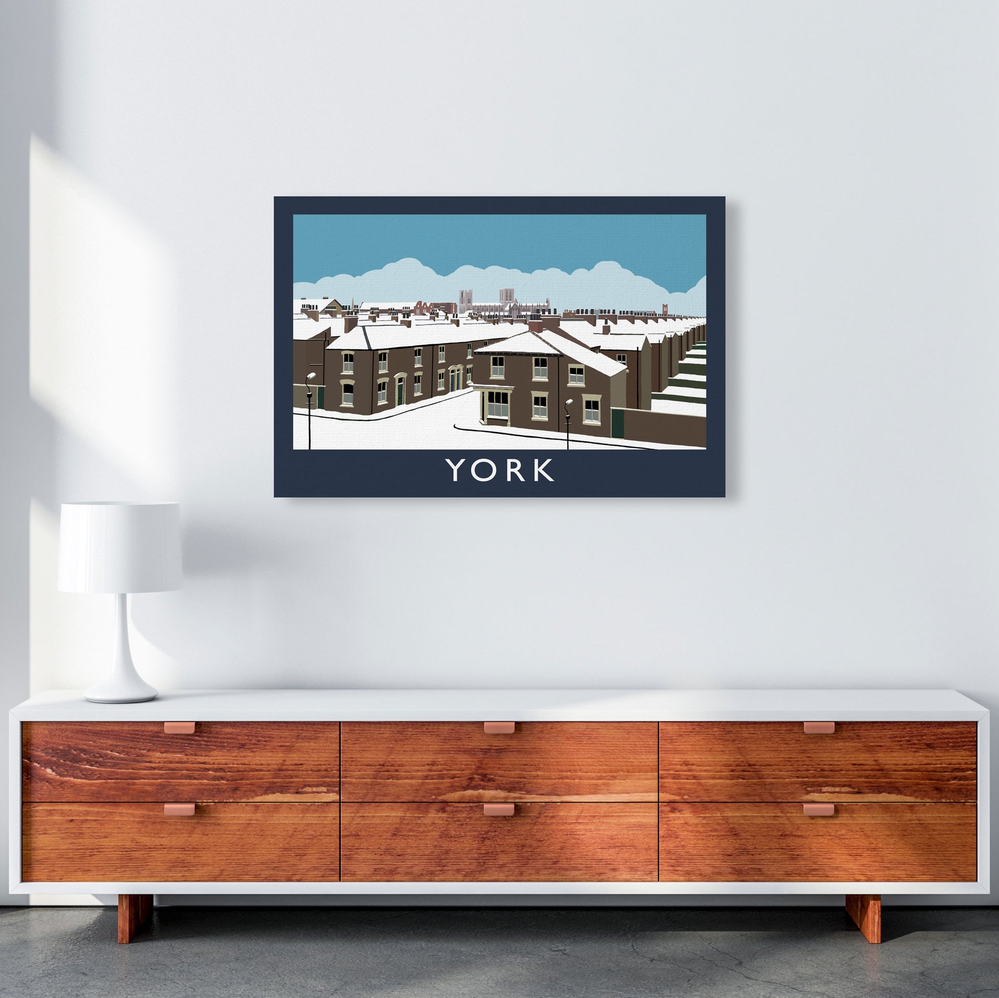 York Travel Art Print by Richard O'Neill, Framed Wall Art A1 Canvas